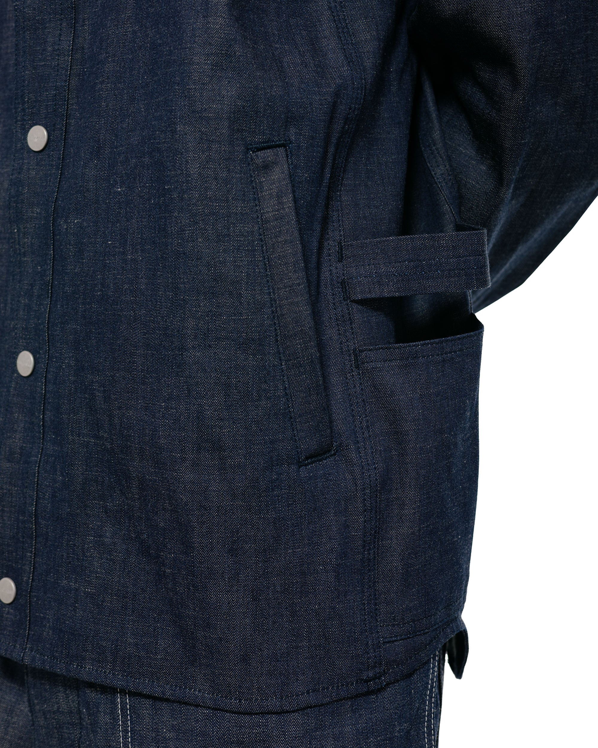 Sassafras Vase Wall Gardener Jacket 8oz Military Denim Indigo - Image 3