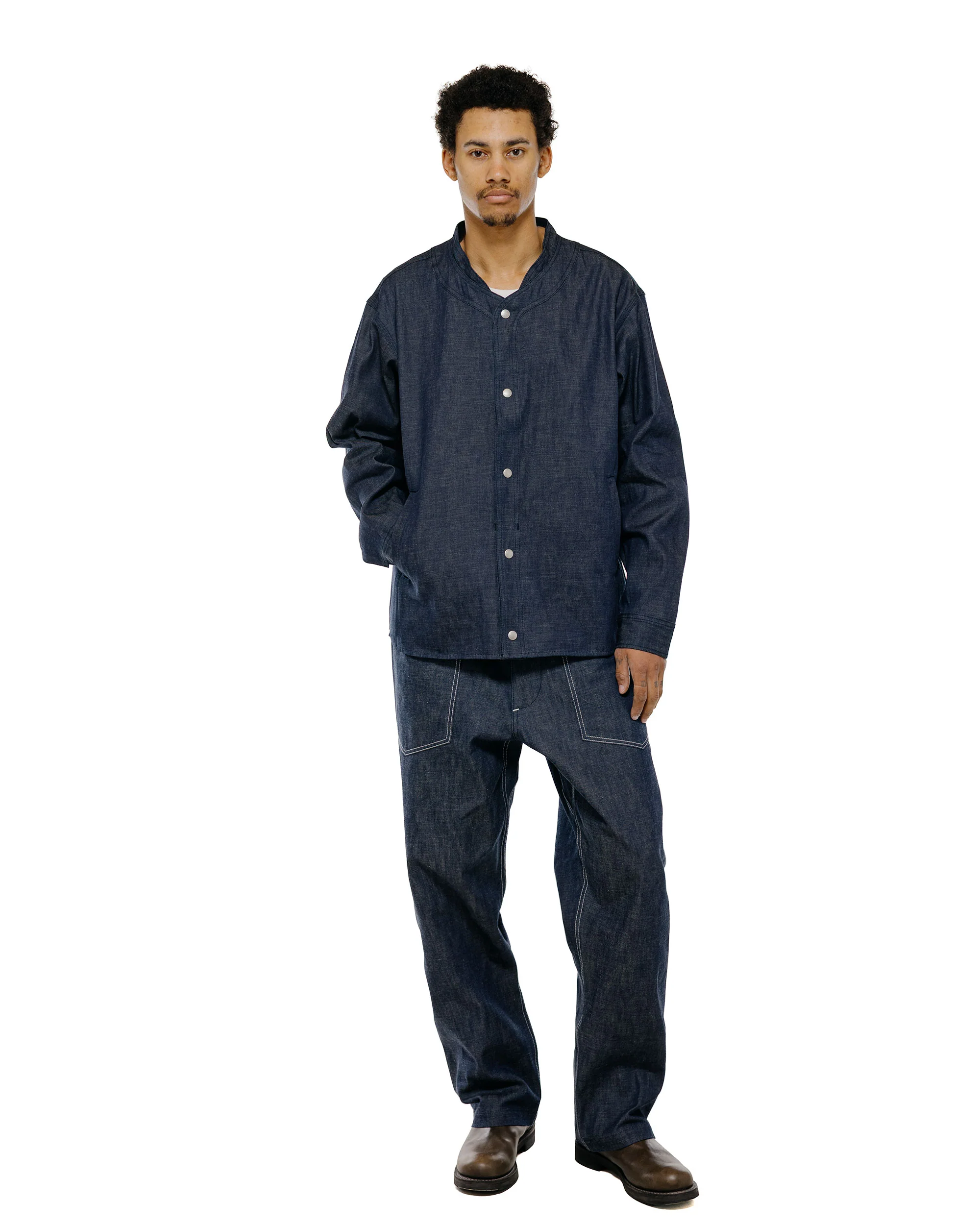Sassafras Vase Wall Gardener Jacket 8oz Military Denim Indigo - Image 5