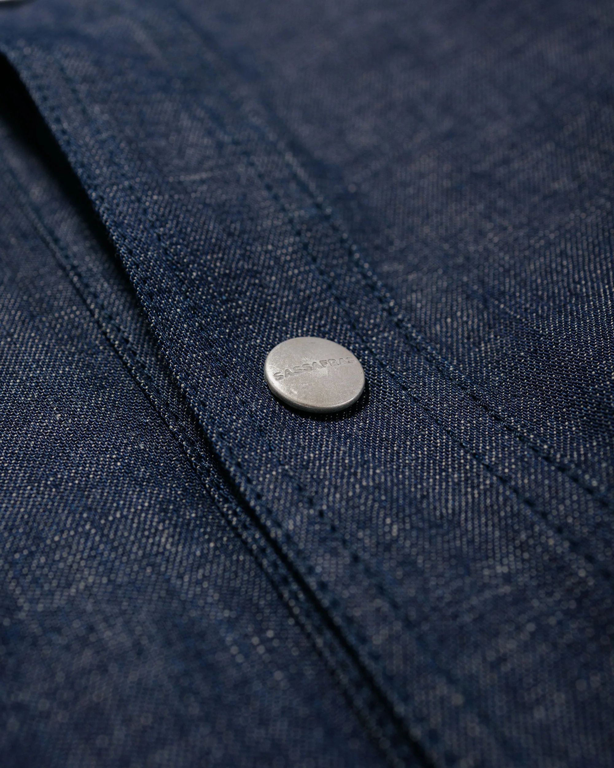 Sassafras Vase Wall Gardener Jacket 8oz Military Denim Indigo - Image 6