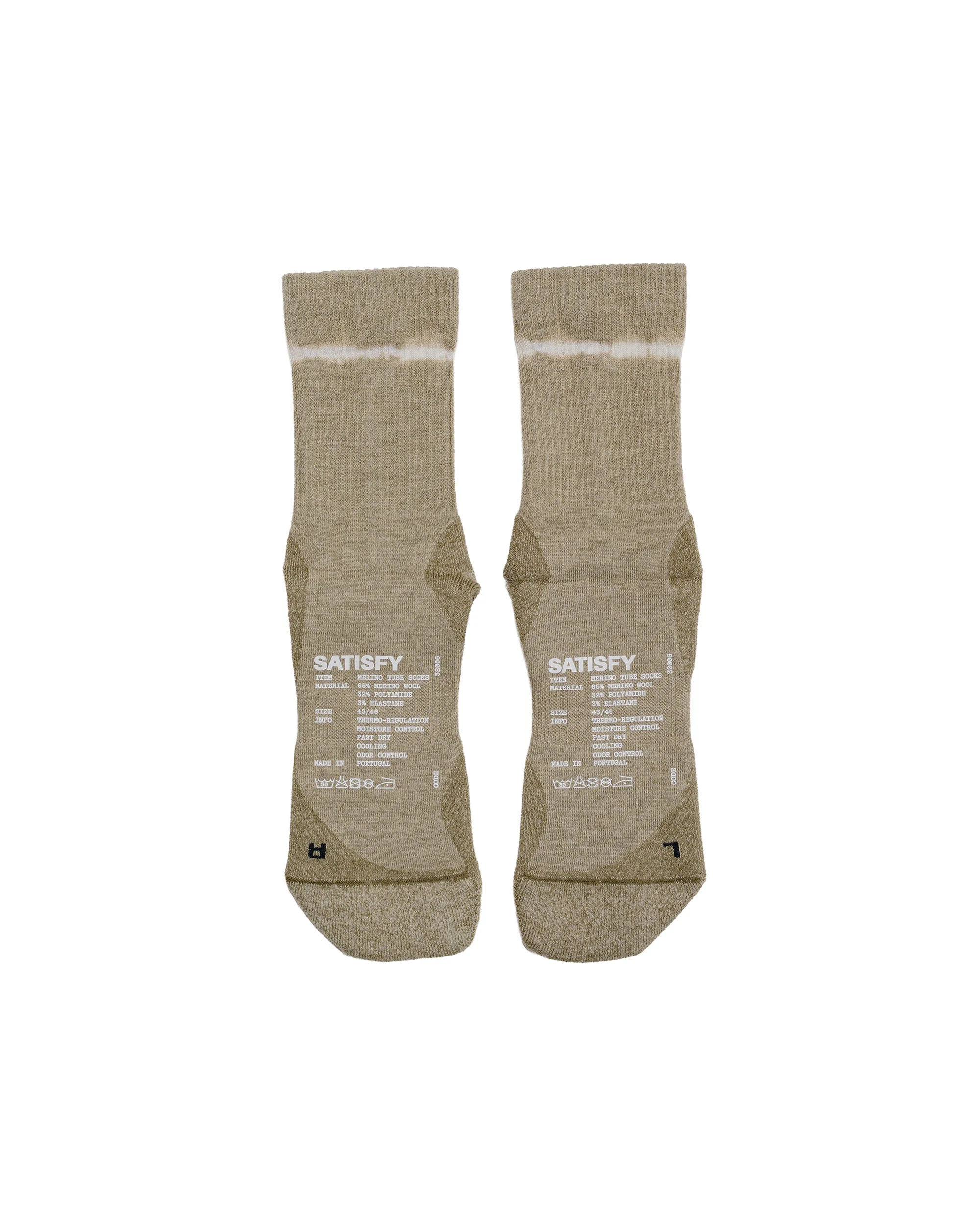 SATISFY Merino Nylon Tube Socks Tie Dye Covert Green