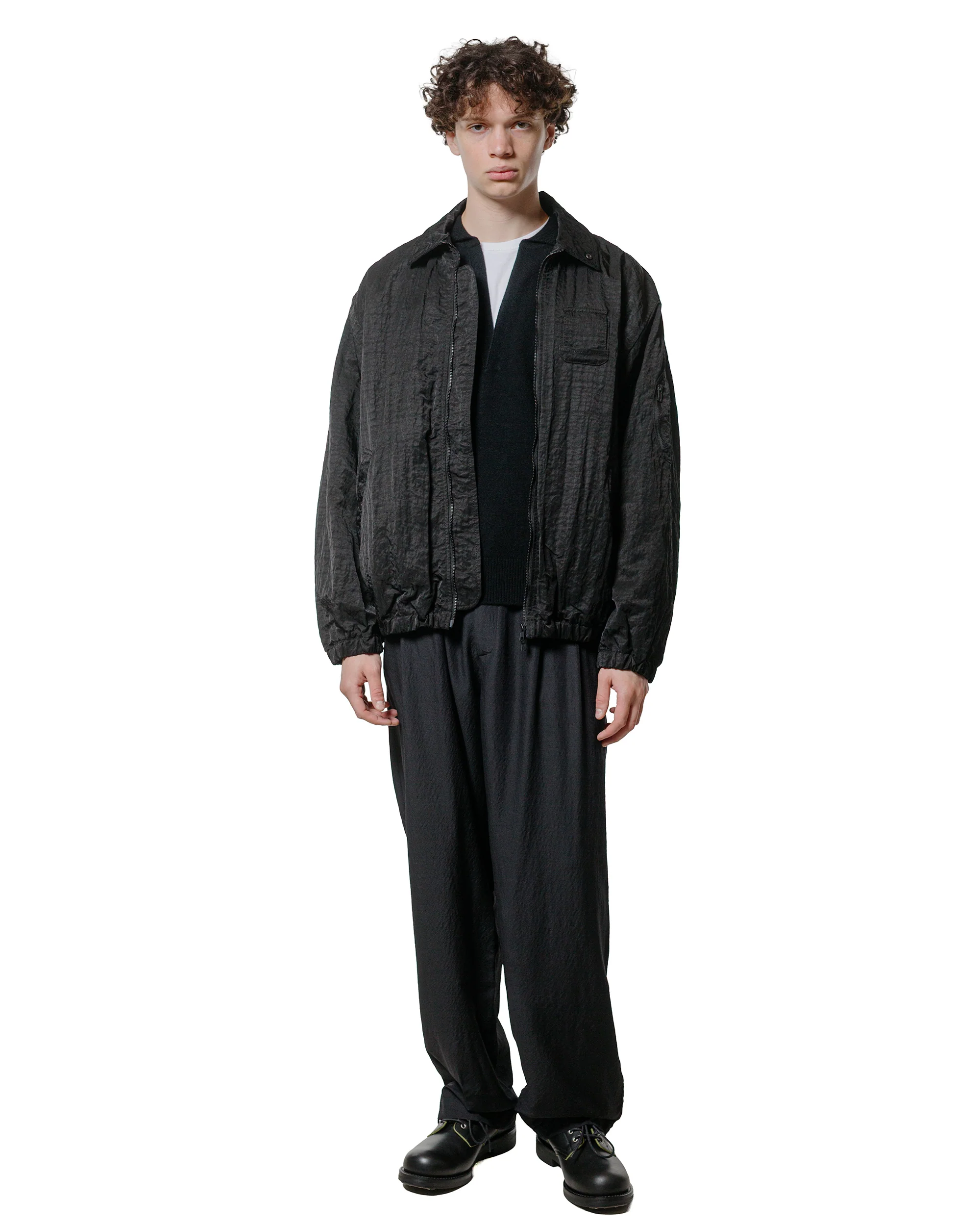 ssstein Bio Washed Nylon Oversized Fight Jacket Black - Image 4