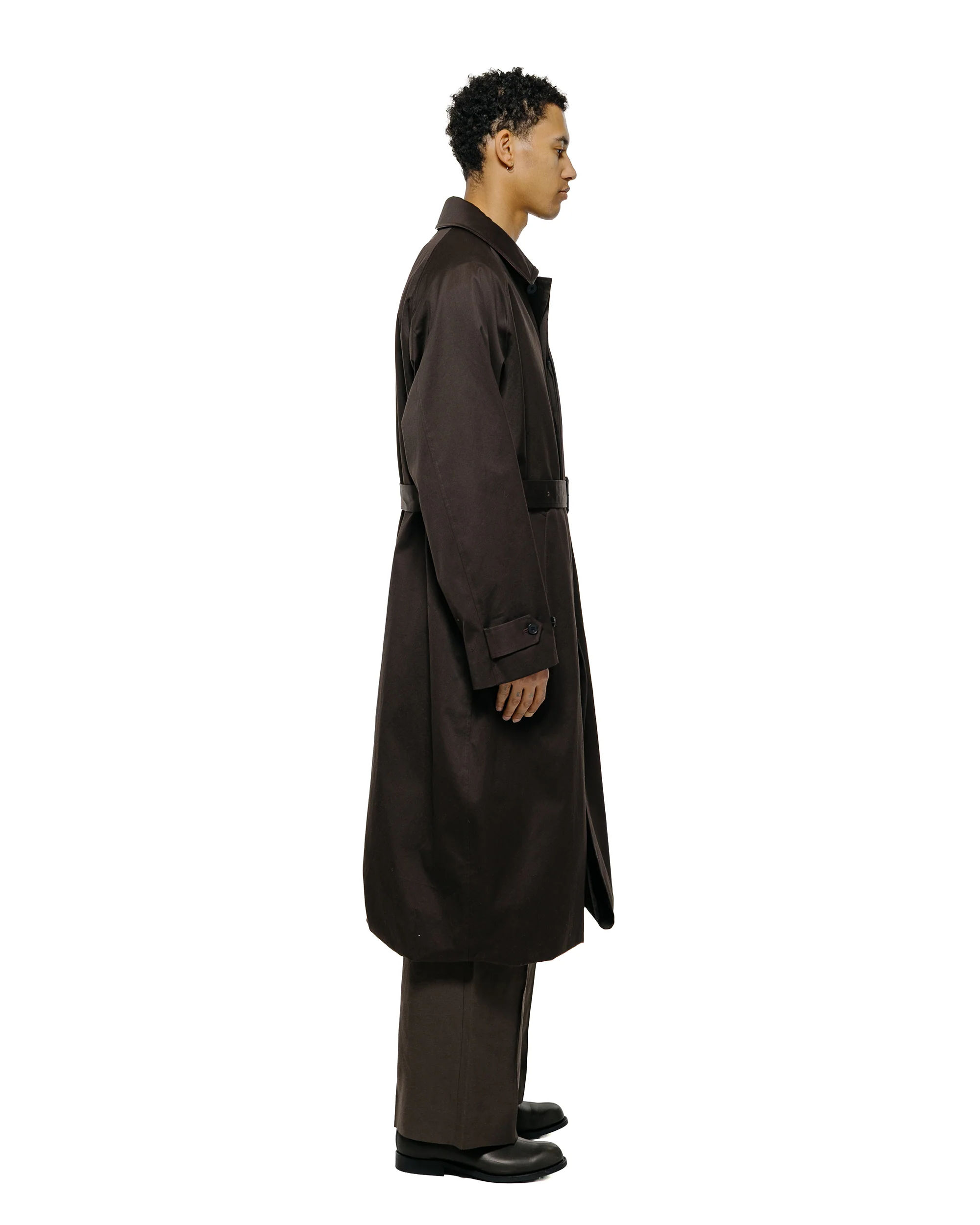 ssstein Oversized Layered Combination Coat Dark Brown - Image 4