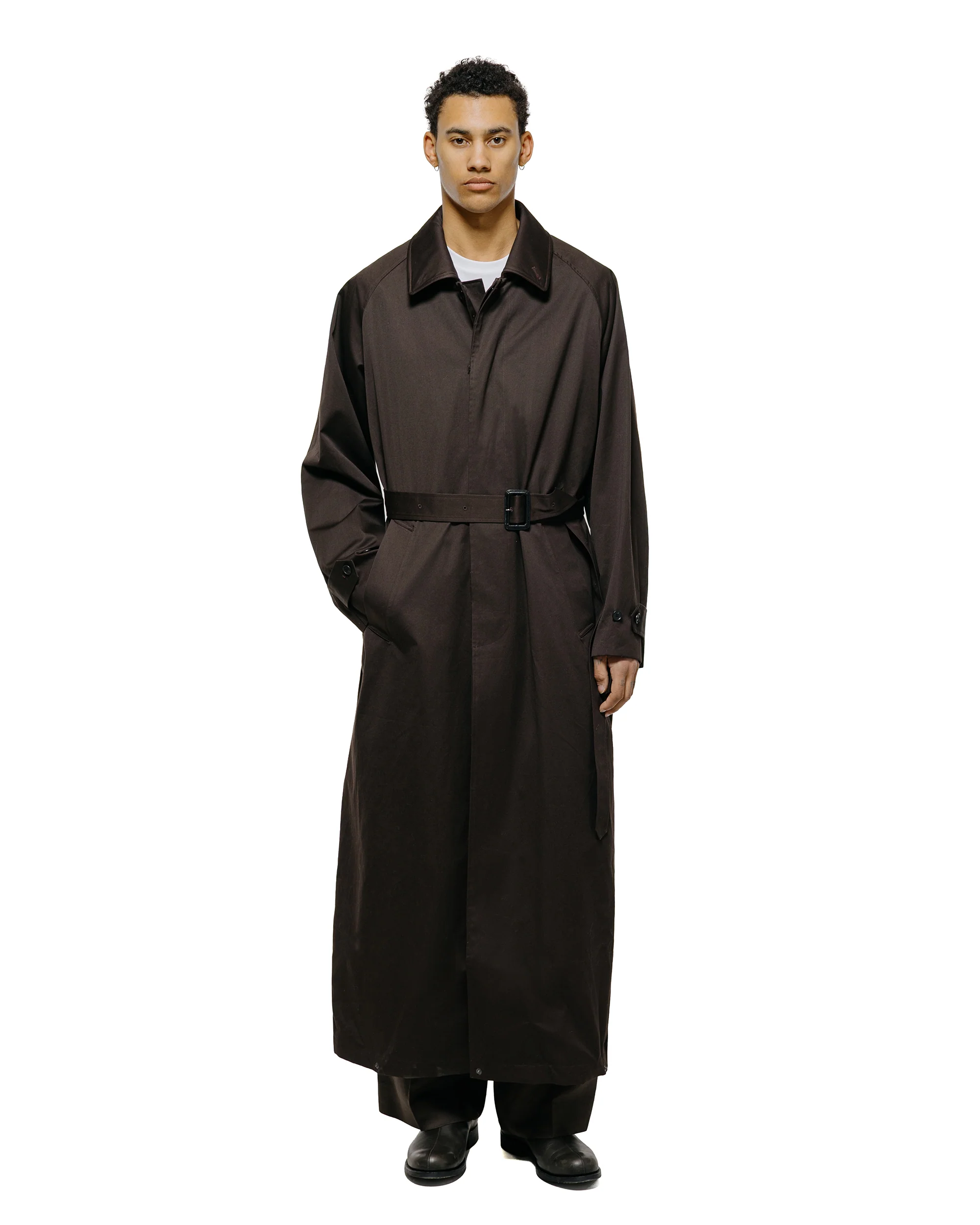 ssstein Oversized Layered Combination Coat Dark Brown - Image 6