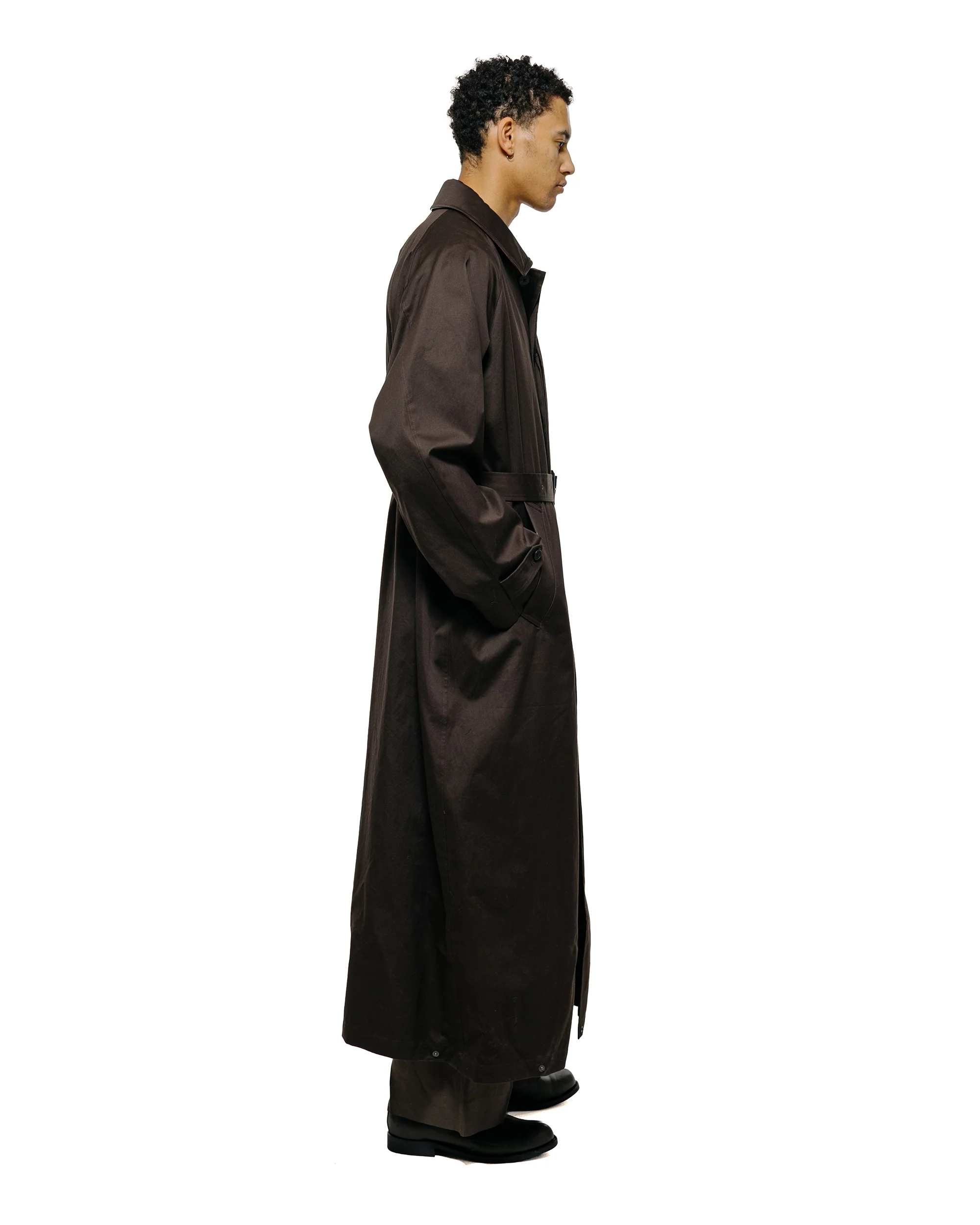 ssstein Oversized Layered Combination Coat Dark Brown - Image 7