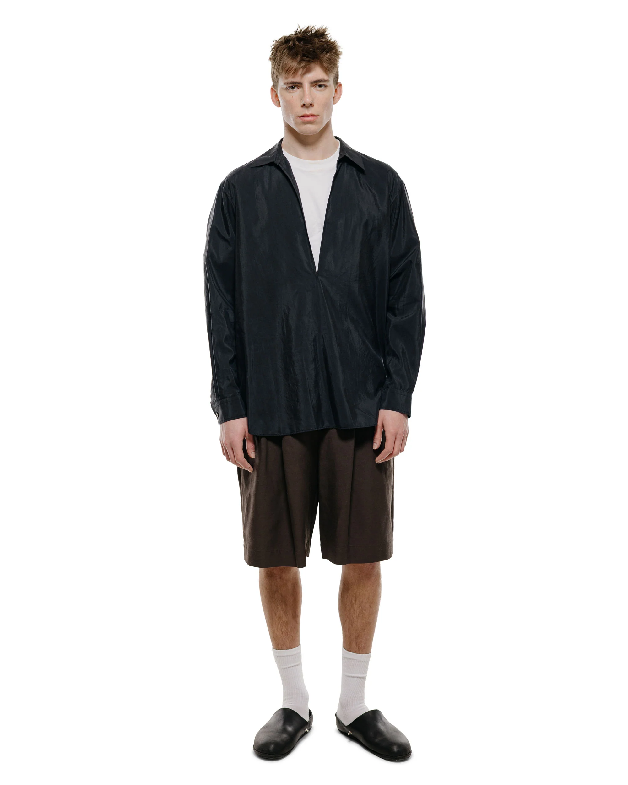 ssstein Silk Nylon Skipper Shirt Black - Image 4