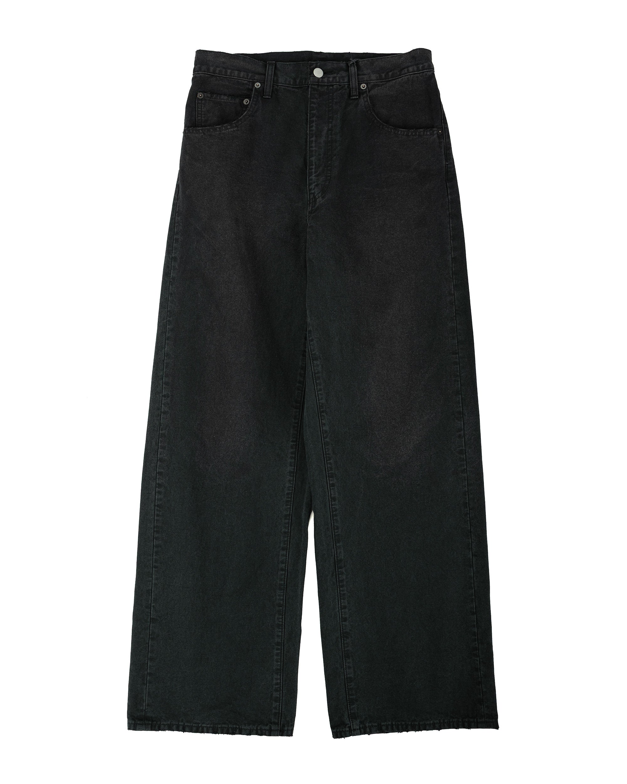 ssstein Sulfur Dyed Oxford Vintage Wide Pants Black