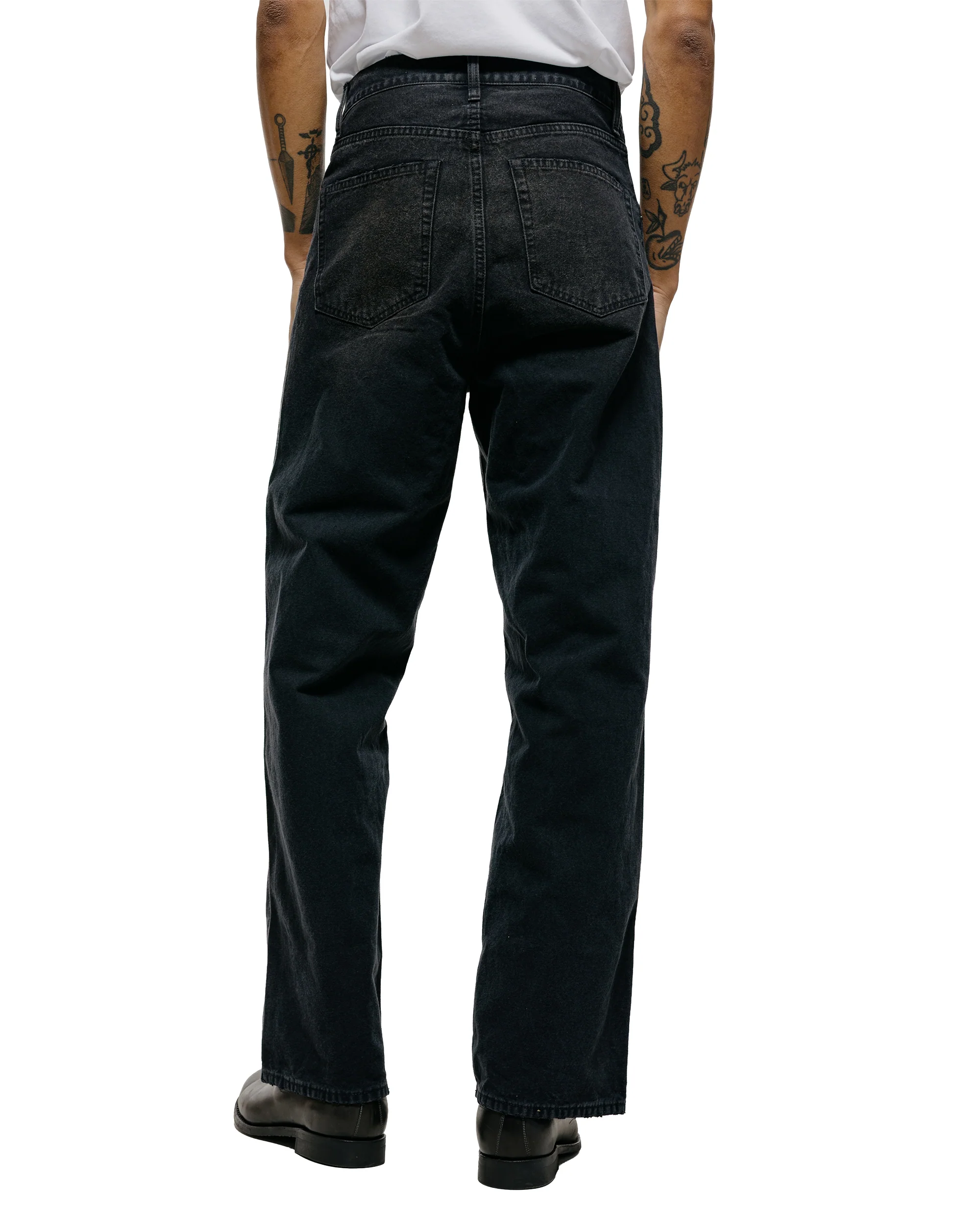 ssstein Sulfur Dyed Oxford Vintage Wide Pants Black - Image 3
