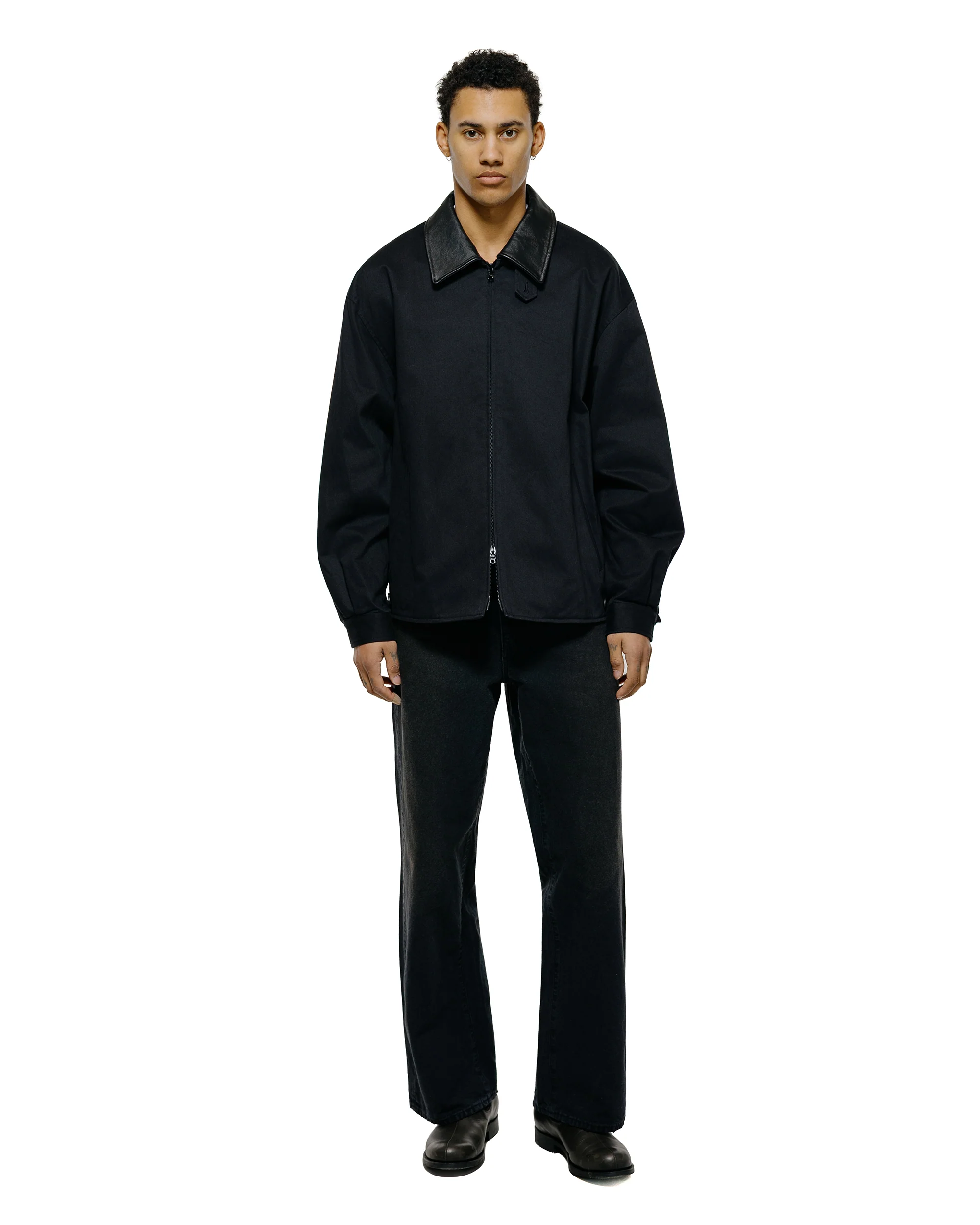 ssstein Sulfur Dyed Oxford Vintage Wide Pants Black - Image 4