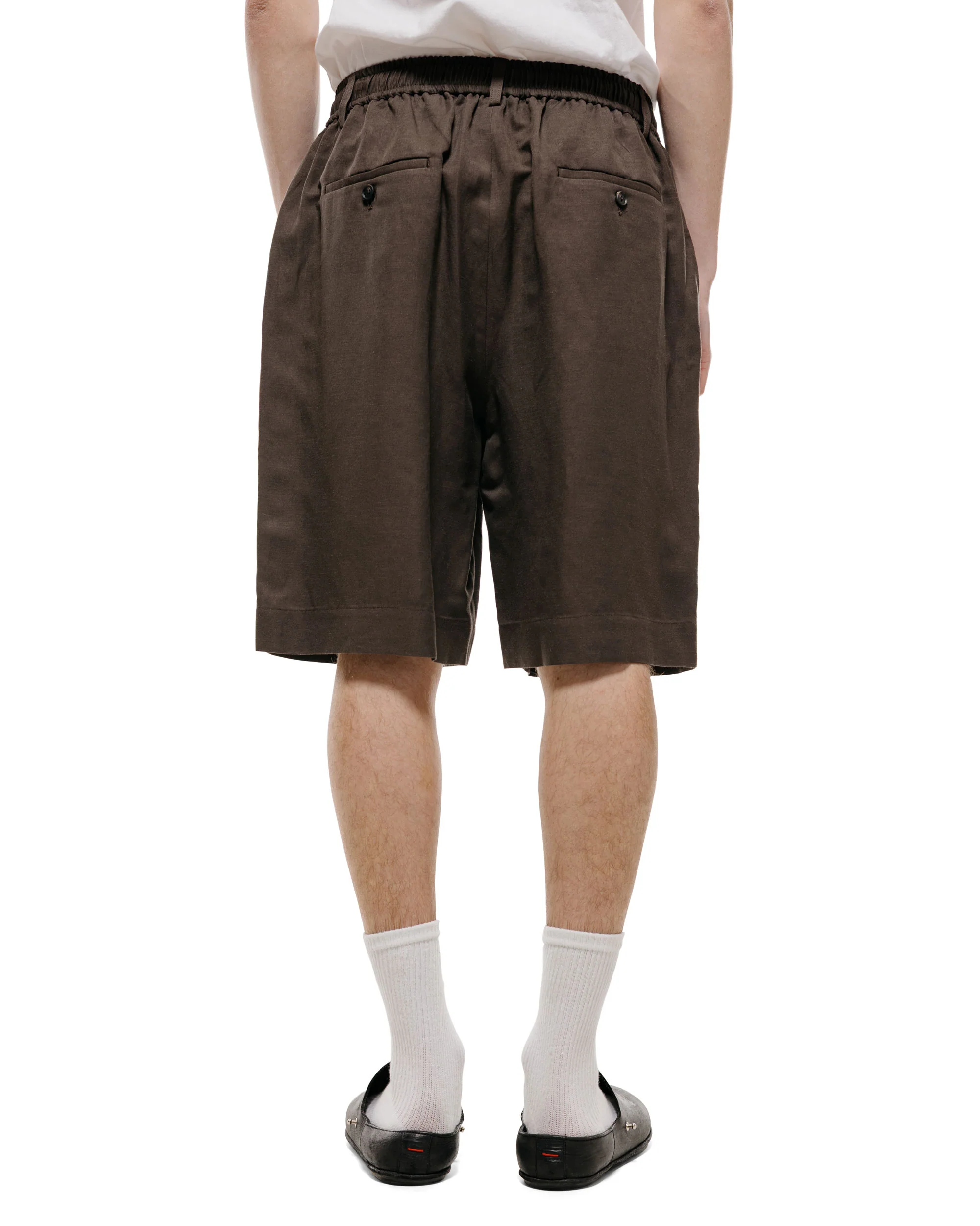ssstein Vis/Li/Ra Twill Wide Easy Short Trousers Khaki Brown - Image 3