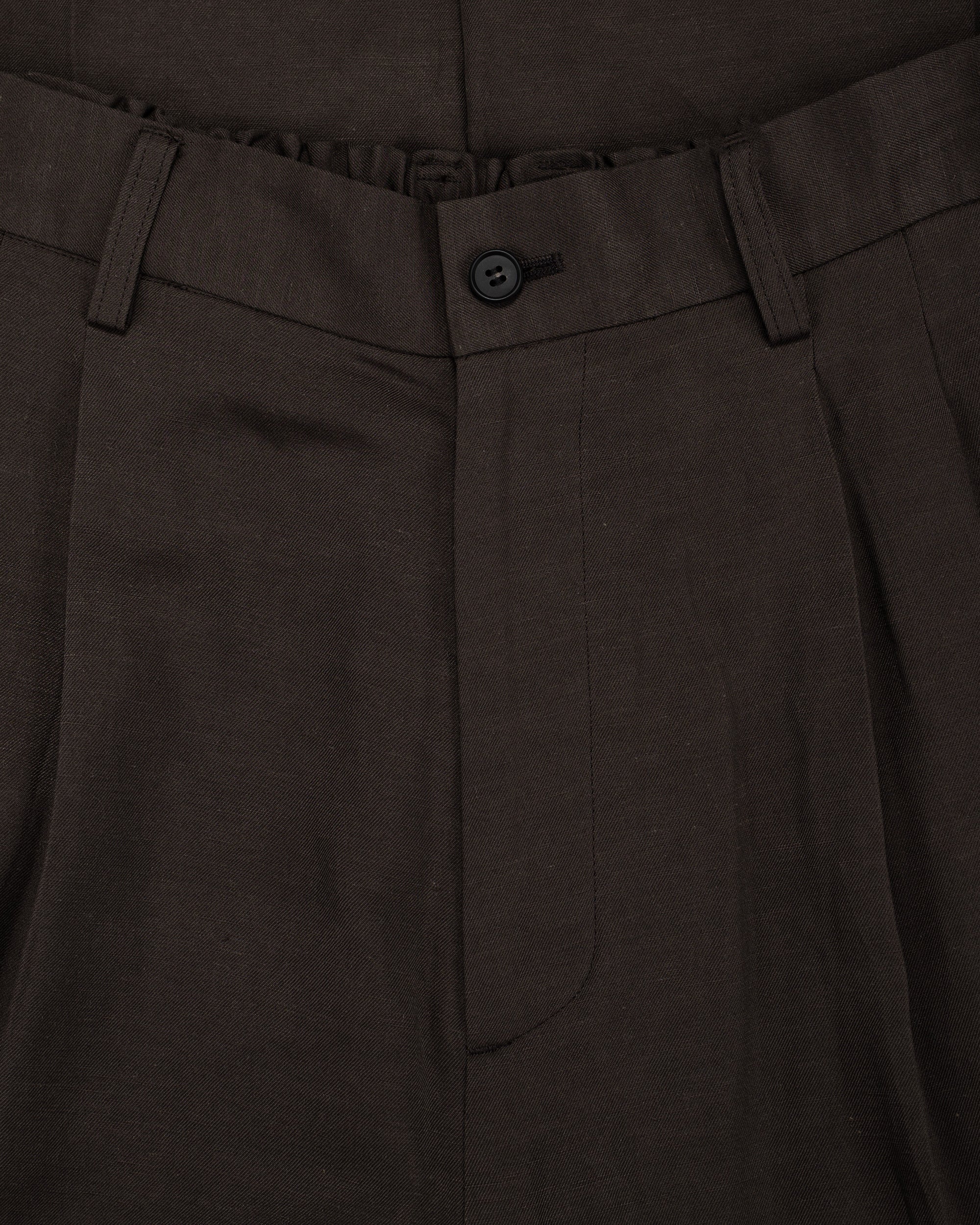 ssstein Viscose/Linen/Rayon Twill Easy Long Wide Trousers Khaki Brown - Image 5