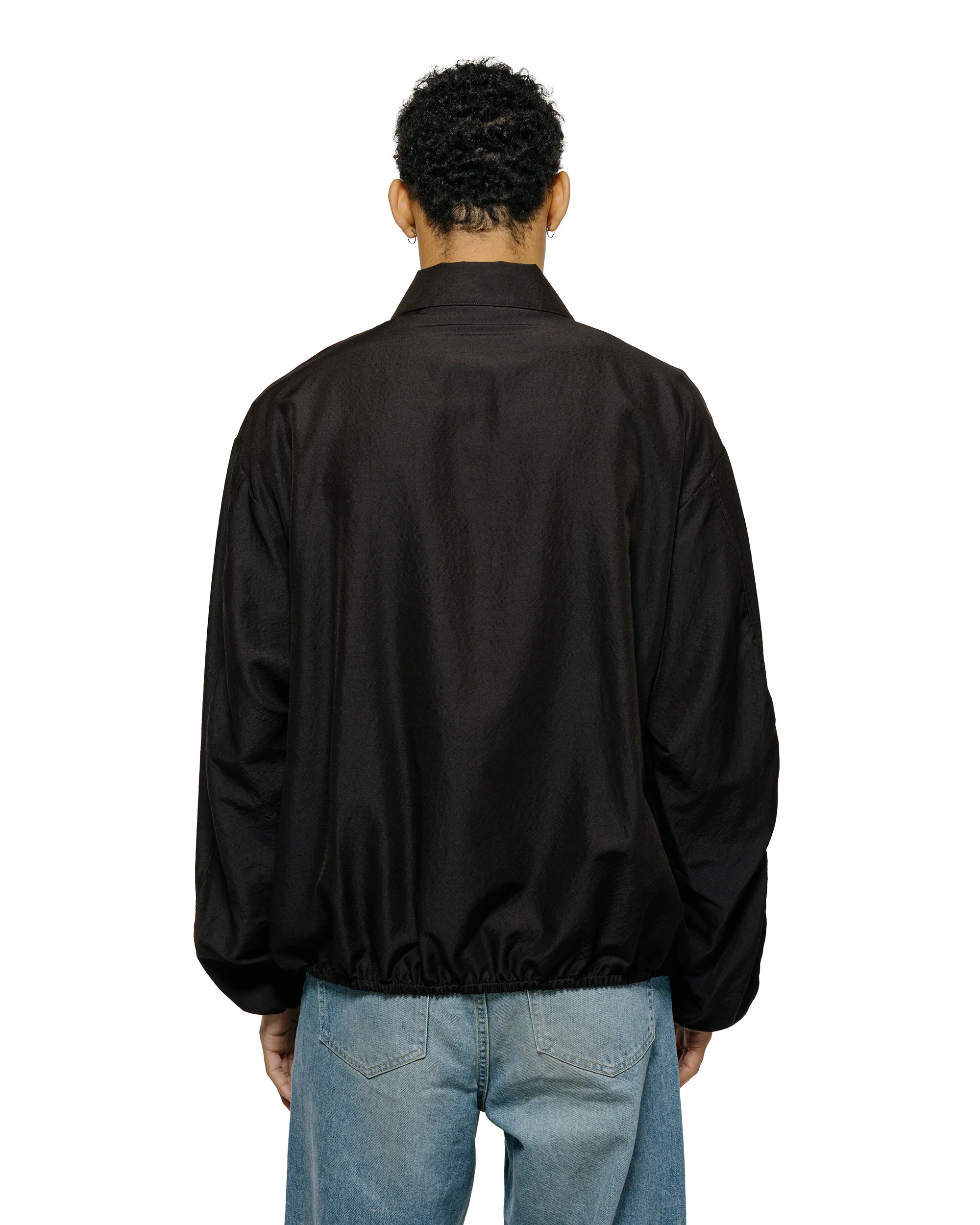ssstein Wool Silk Collared Zip Jacket Dark Charcoal - Image 3