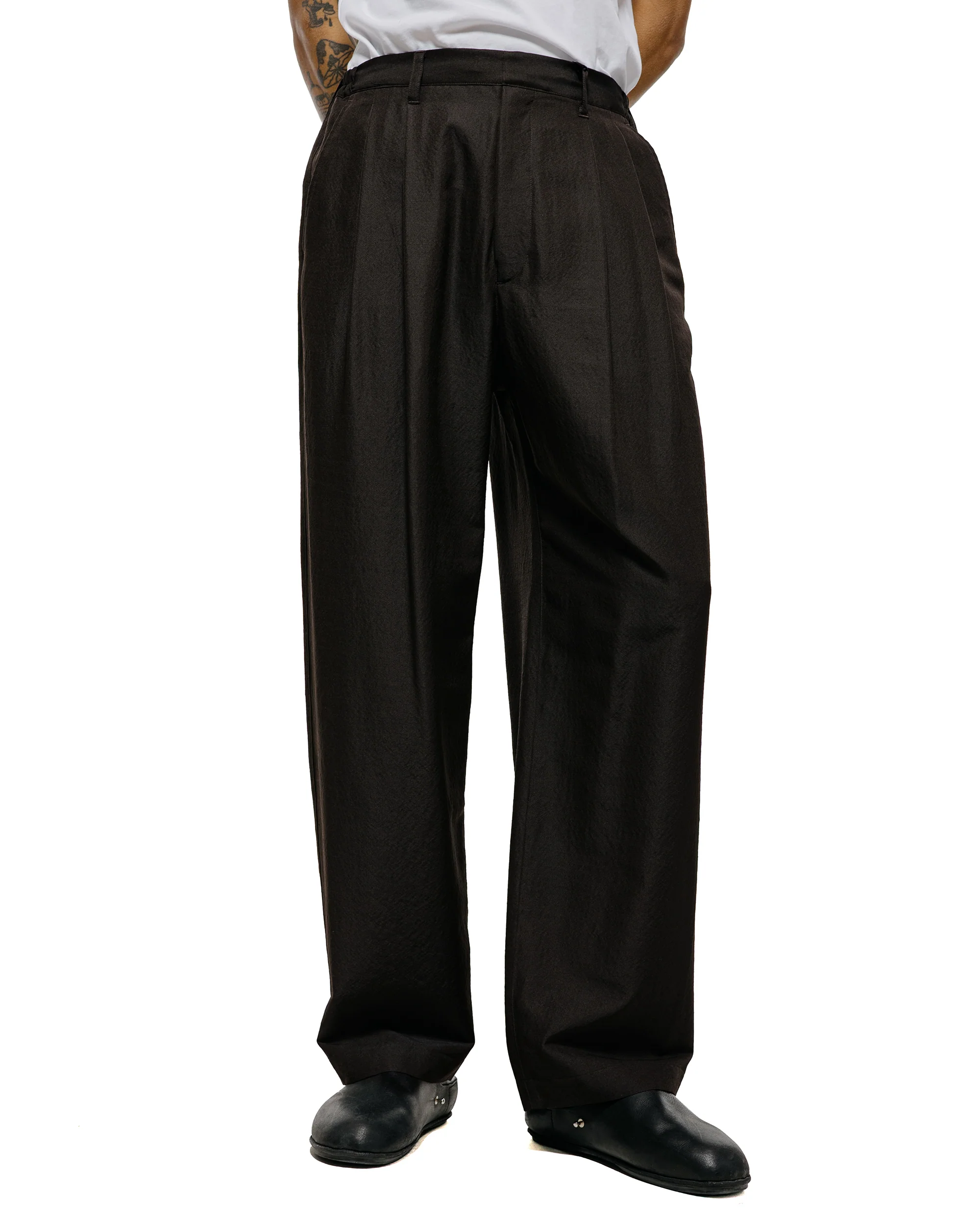ssstein Wool Silk Wide Easy Trouser Dark Charcoal - Image 2