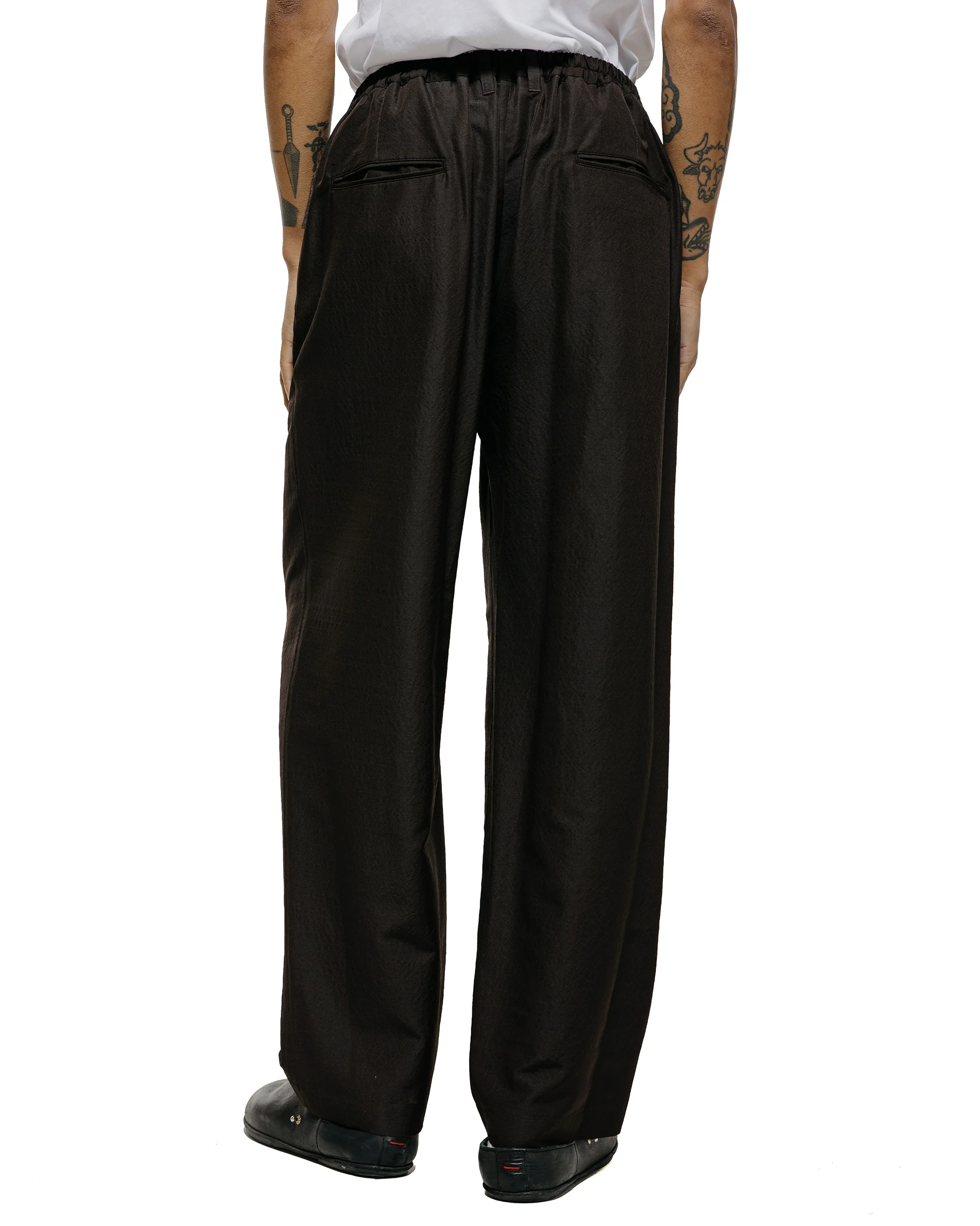 ssstein Wool Silk Wide Easy Trouser Dark Charcoal - Image 3