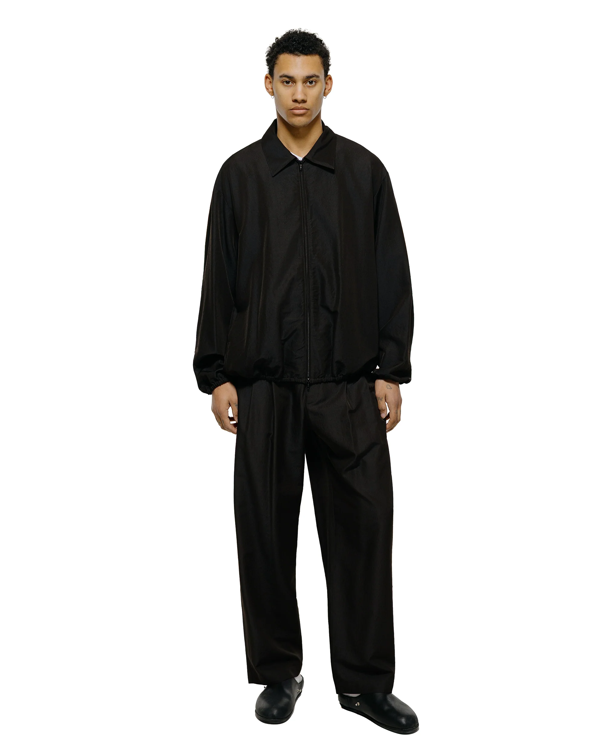 ssstein Wool Silk Wide Easy Trouser Dark Charcoal - Image 4