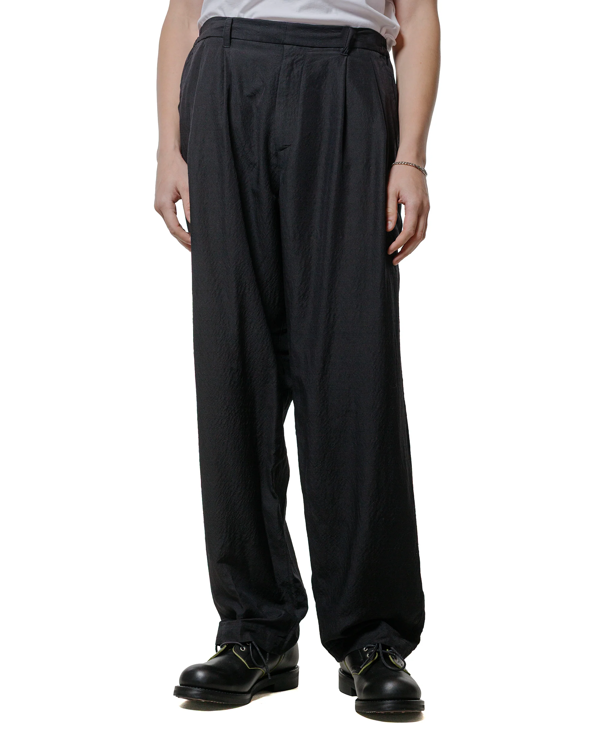 ssstein Wool/Silk Wide Easy Trousers Black - Image 2