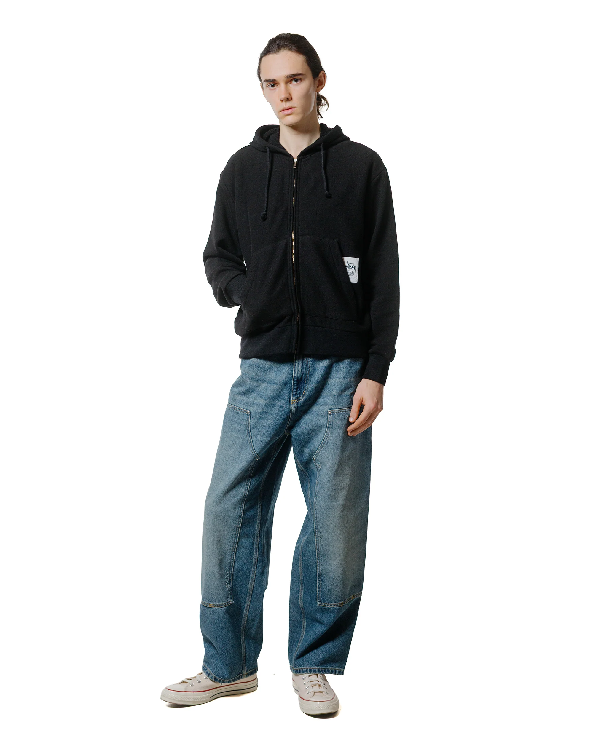 Stüssy Brass Zip Knit Hood Black - Image 4