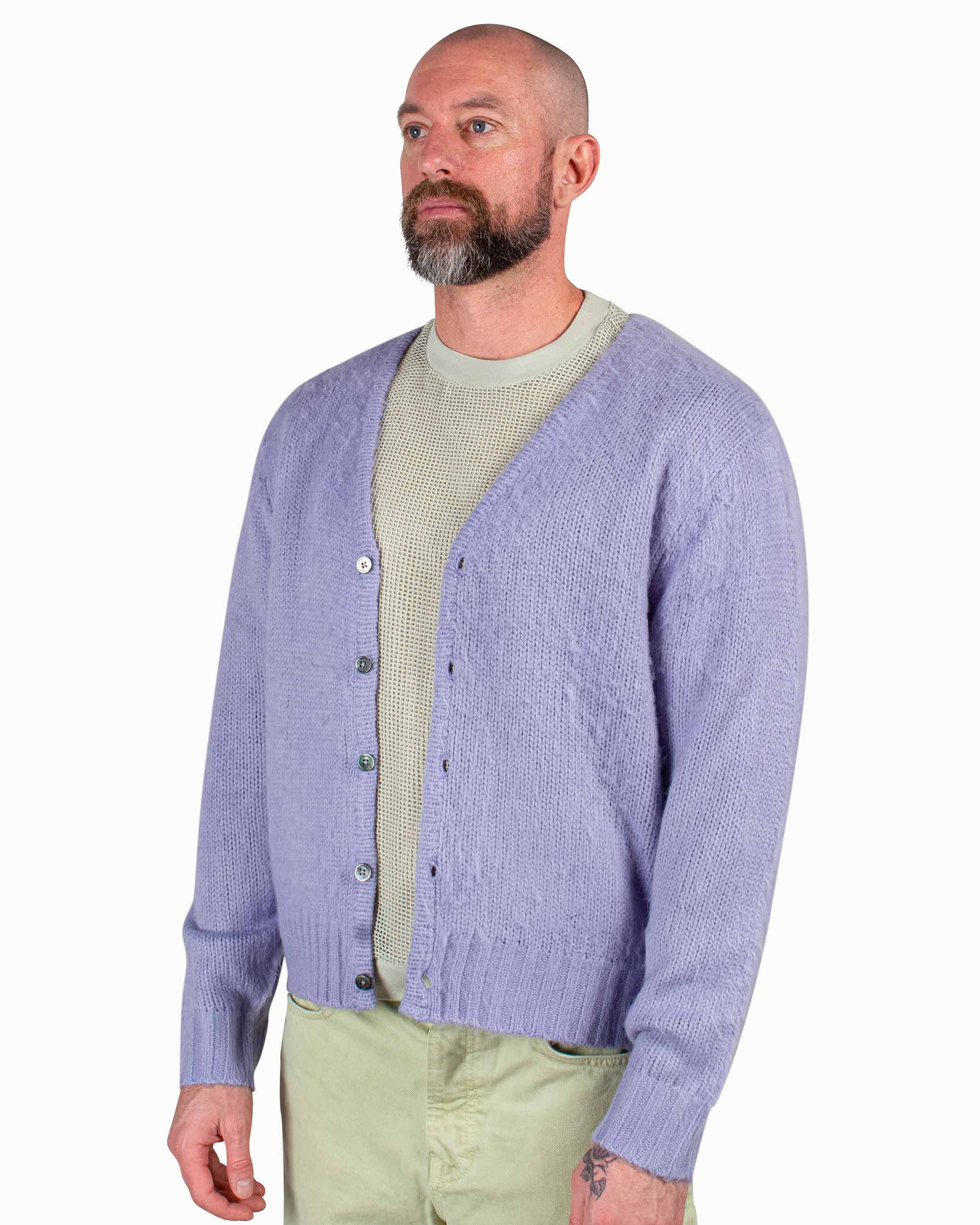 Stüssy Brushed Cardigan Lavender - Image 4