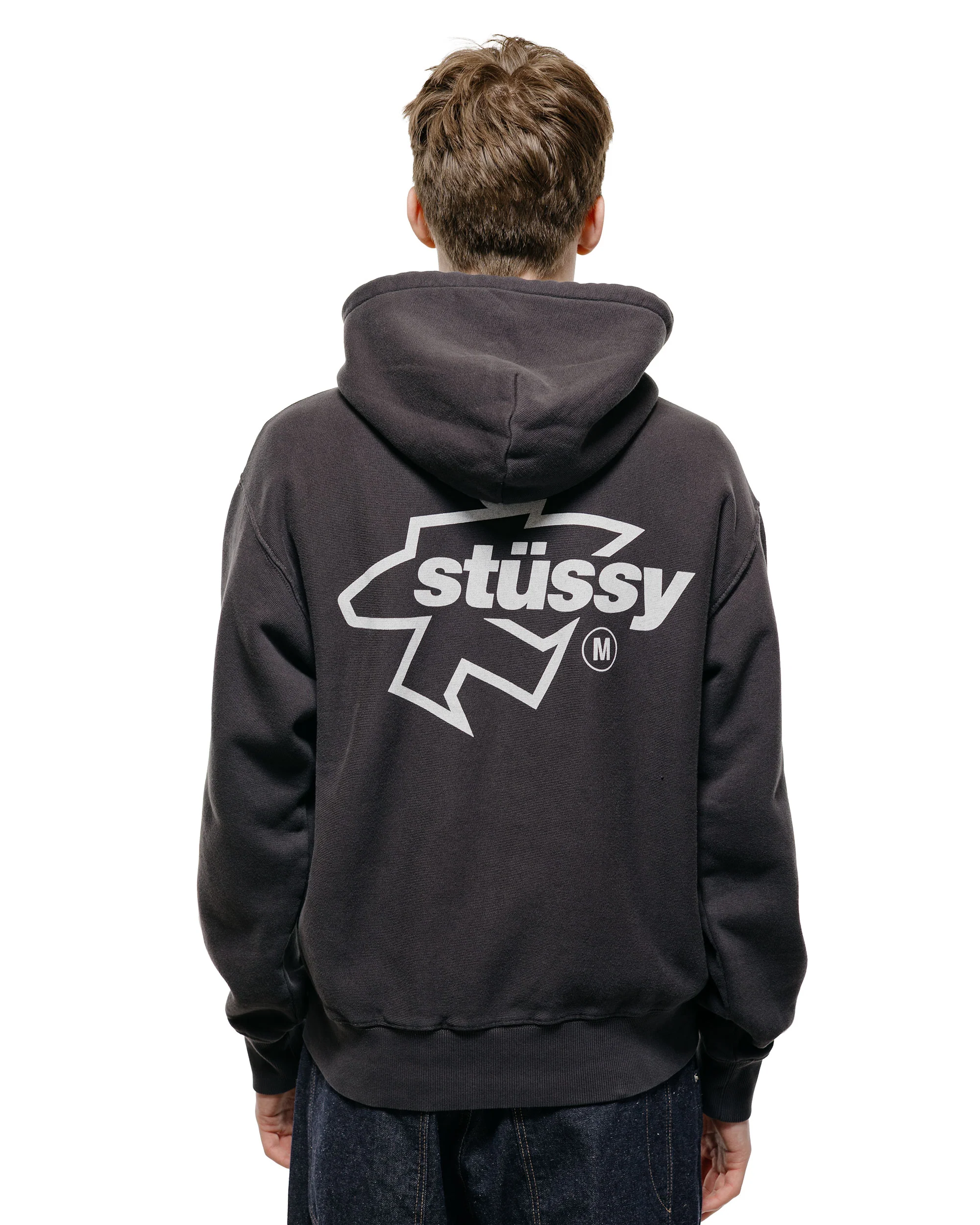 Stüssy Surf Size Garment Dyed Zip Hoodie Faded Black - Image 3