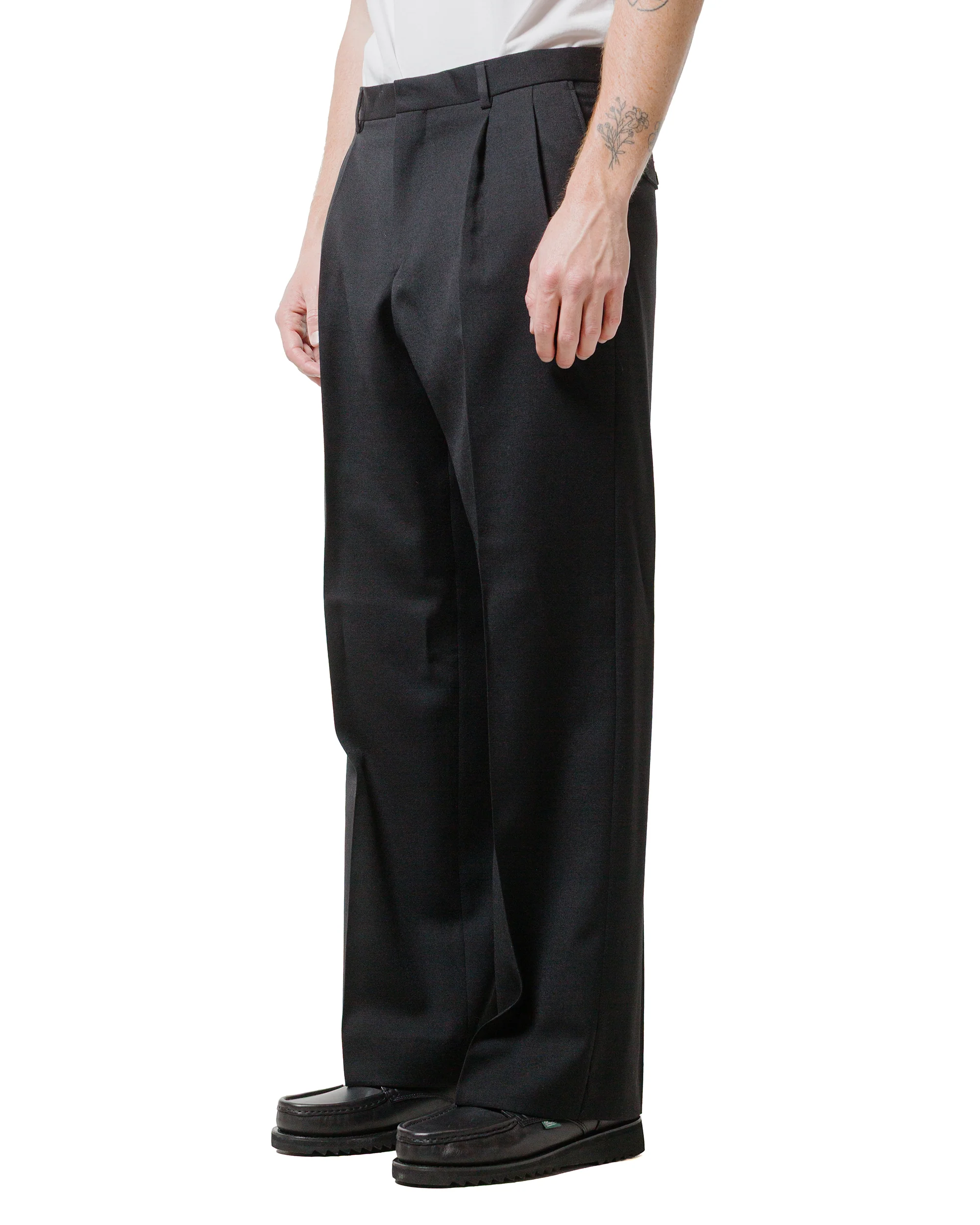 Sunflower Wide Pleated Trouser Black - Image 2
