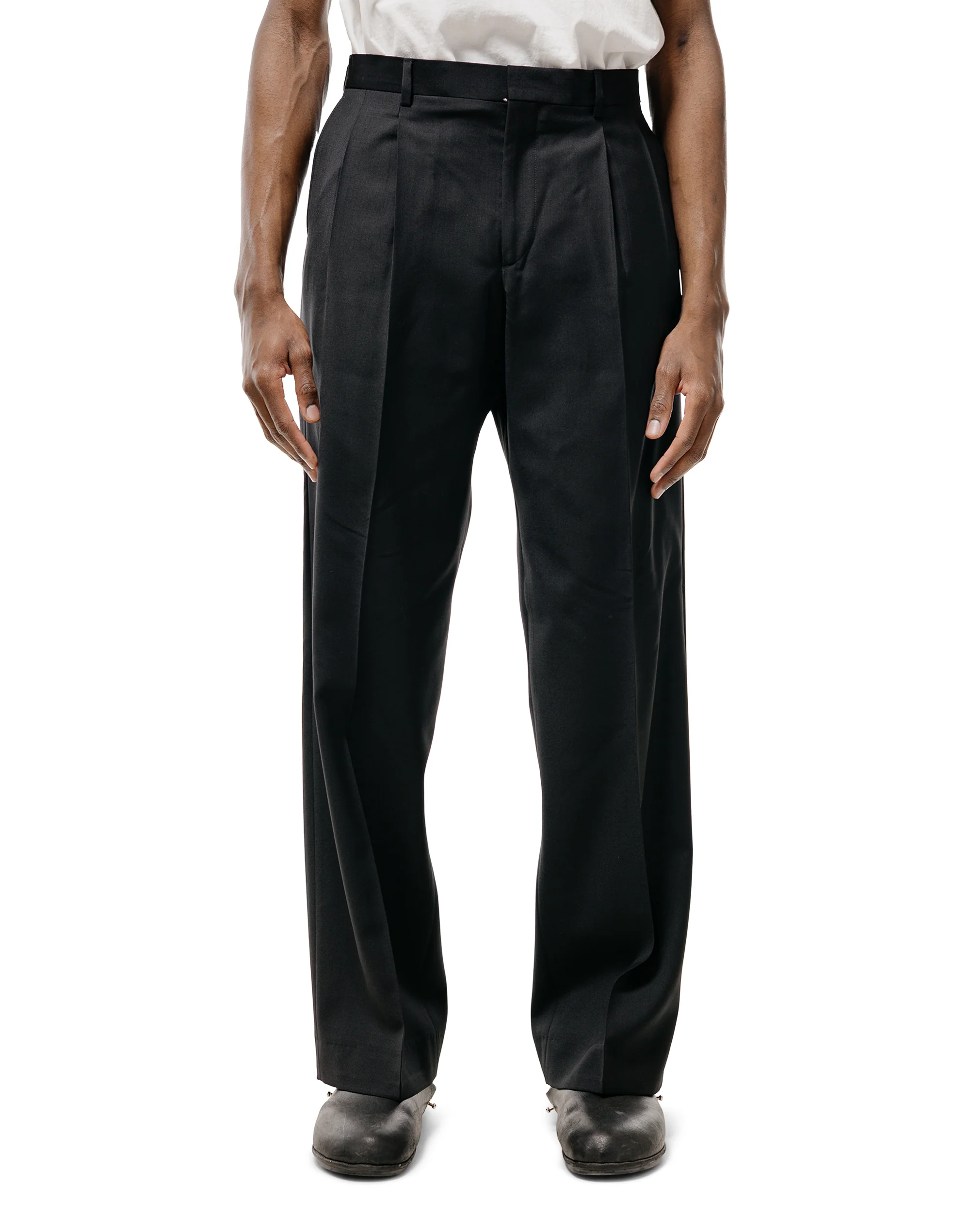 Sunflower Wide Pleated Trouser Tropical Wool 999 Black - Image 2
