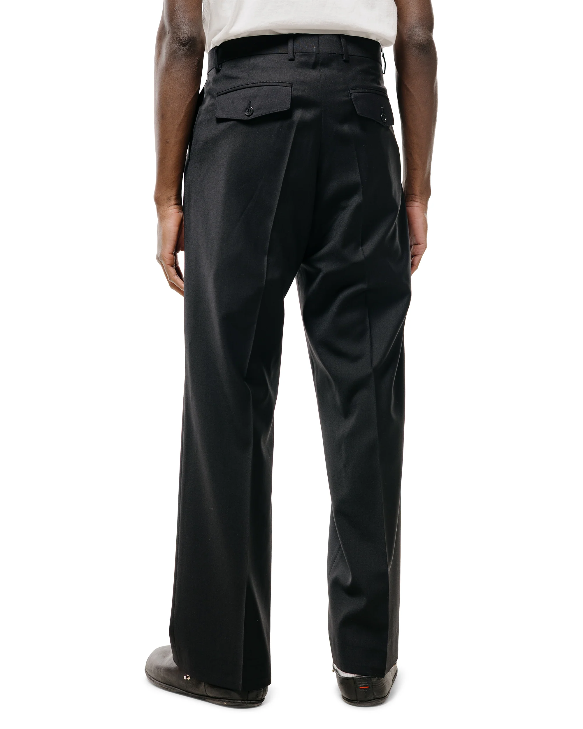 Sunflower Wide Pleated Trouser Tropical Wool 999 Black - Image 4
