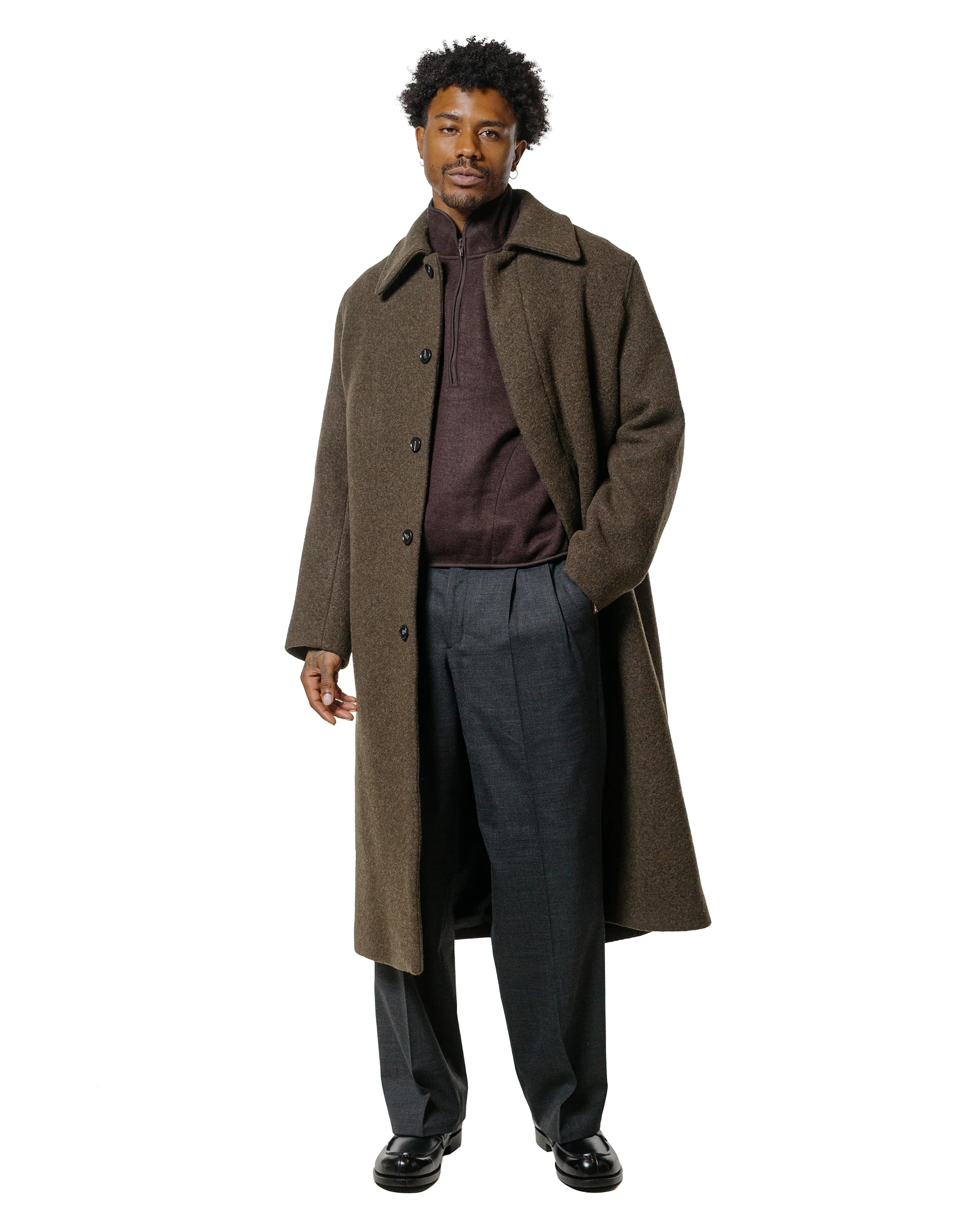 Sunflower Wool Half Zip Brown - Image 4