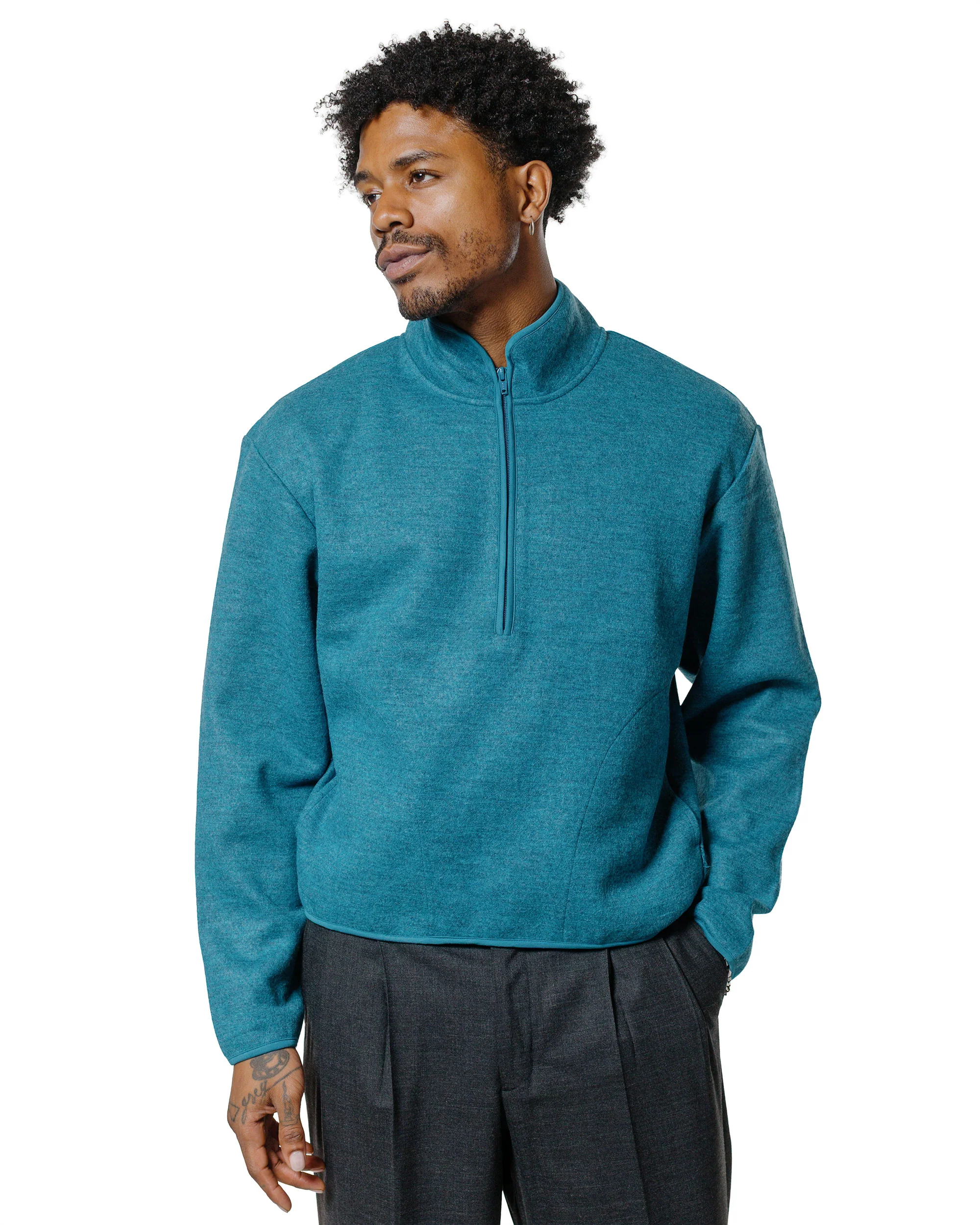 Sunflower Wool Half Zip Ice Blue - Image 2