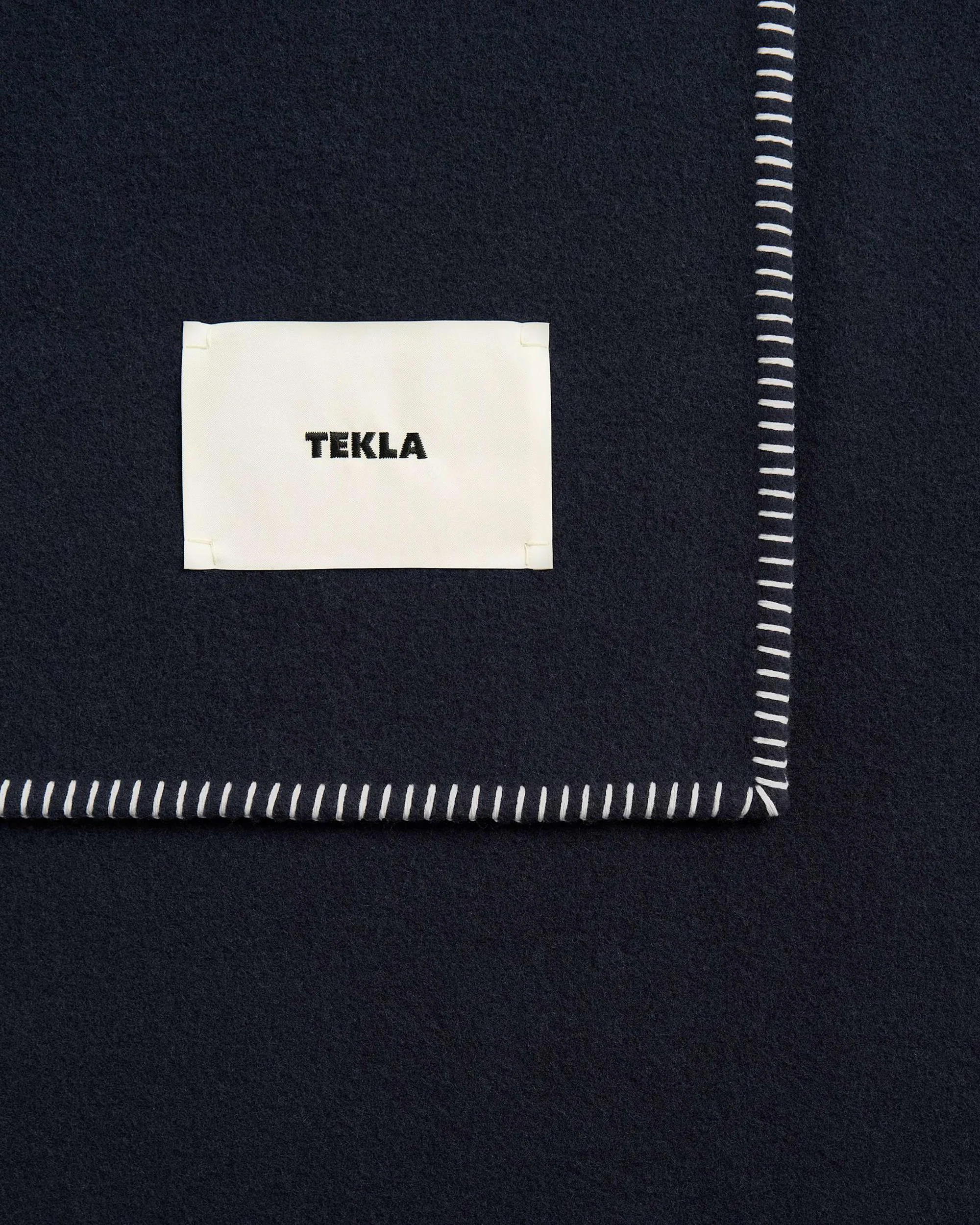 Tekla Lambswool Blanket Dusk Blue - Image 3