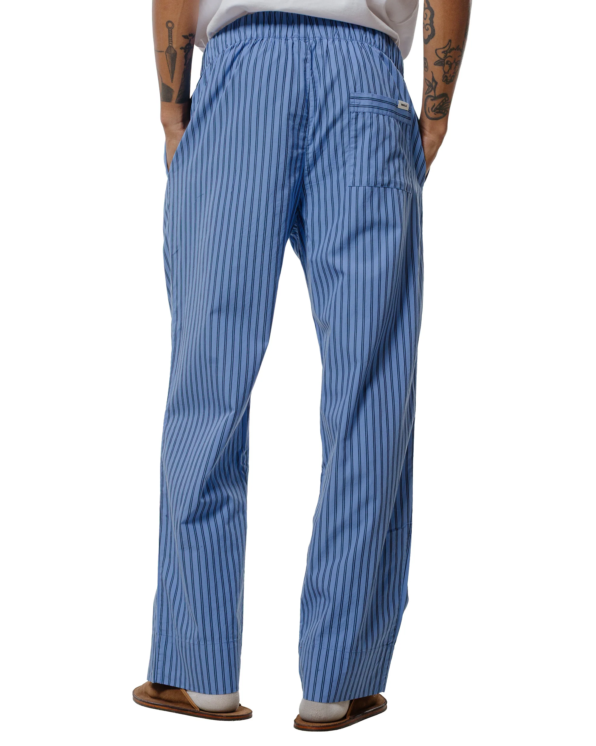 Tekla Poplin Pyjama Pants Boro Stripes - Image 3