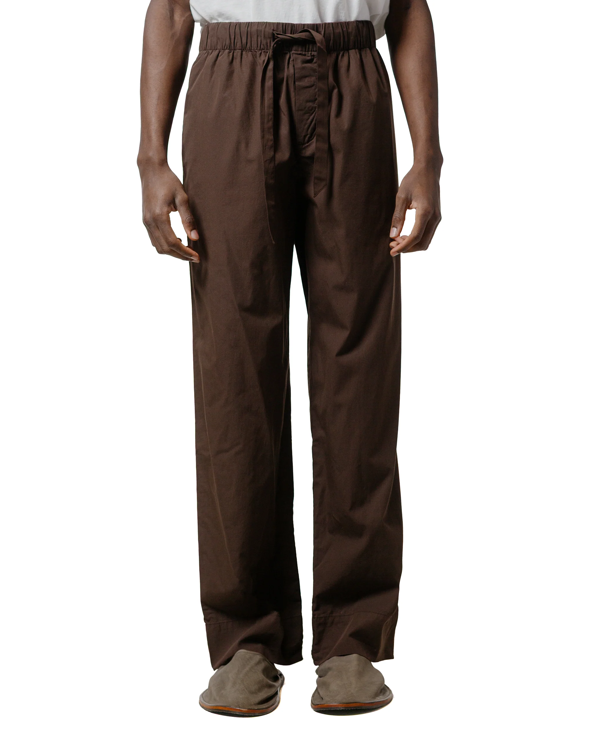 Tekla Poplin Pyjama Pants Coffee - Image 2