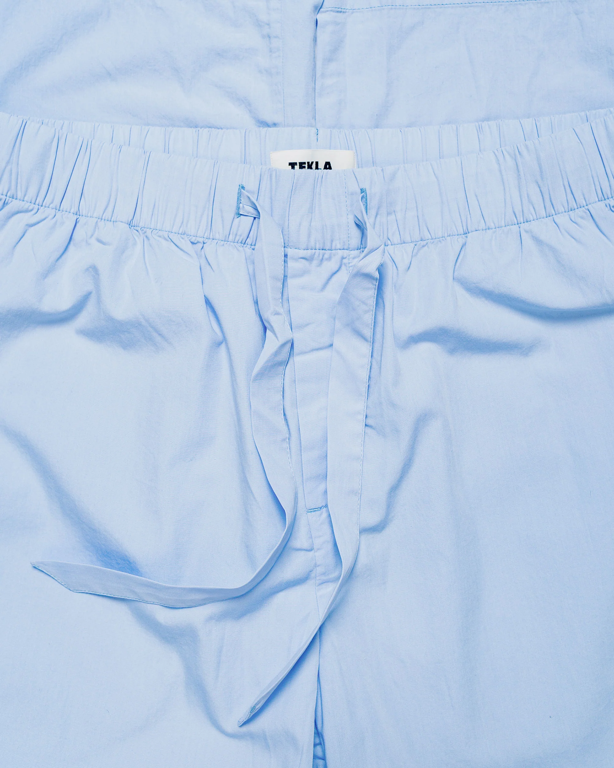 Tekla Poplin Pyjama Pants Shirt Blue - Image 2