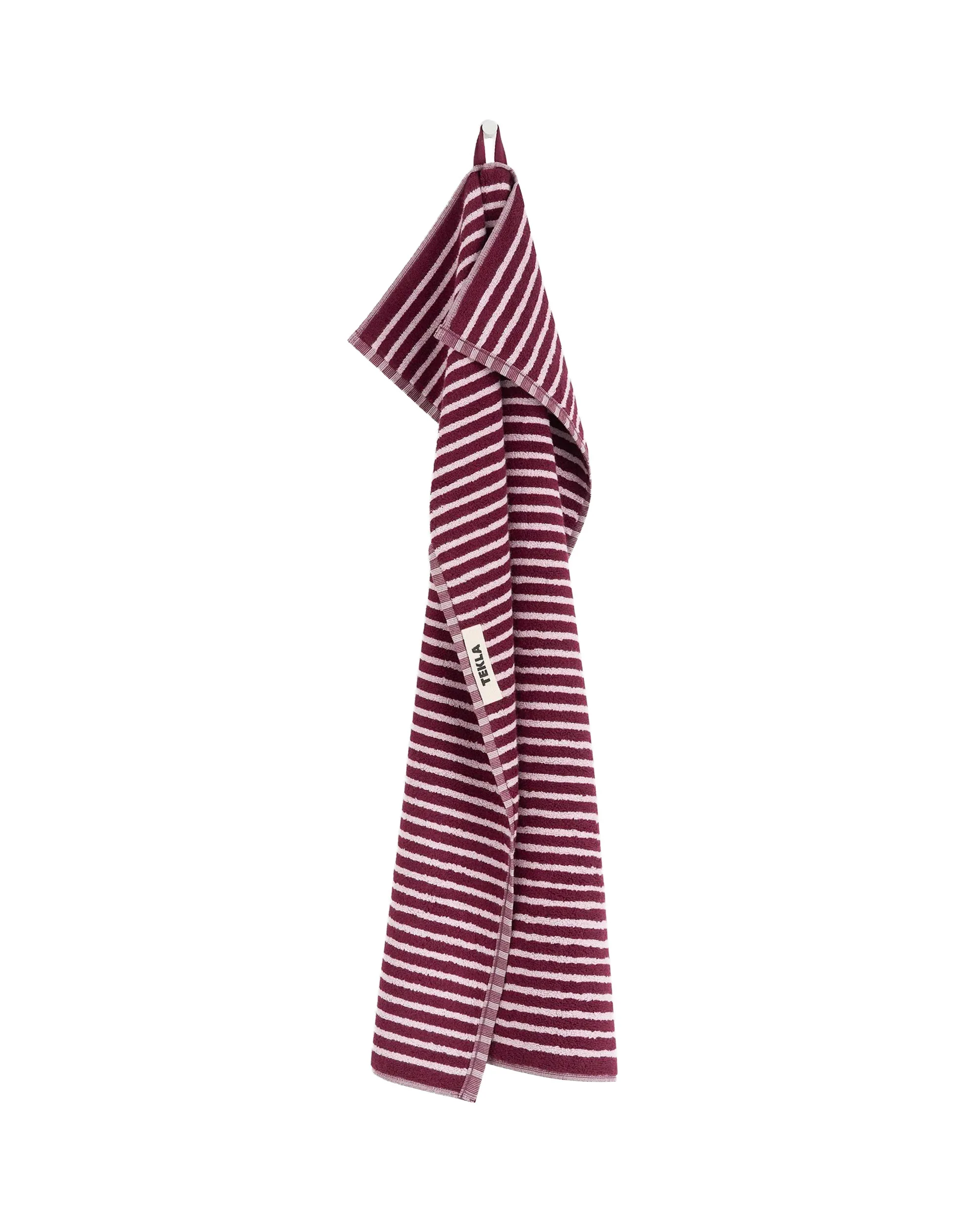 Tekla Terry Bath Towel Red & Rose - Image 3