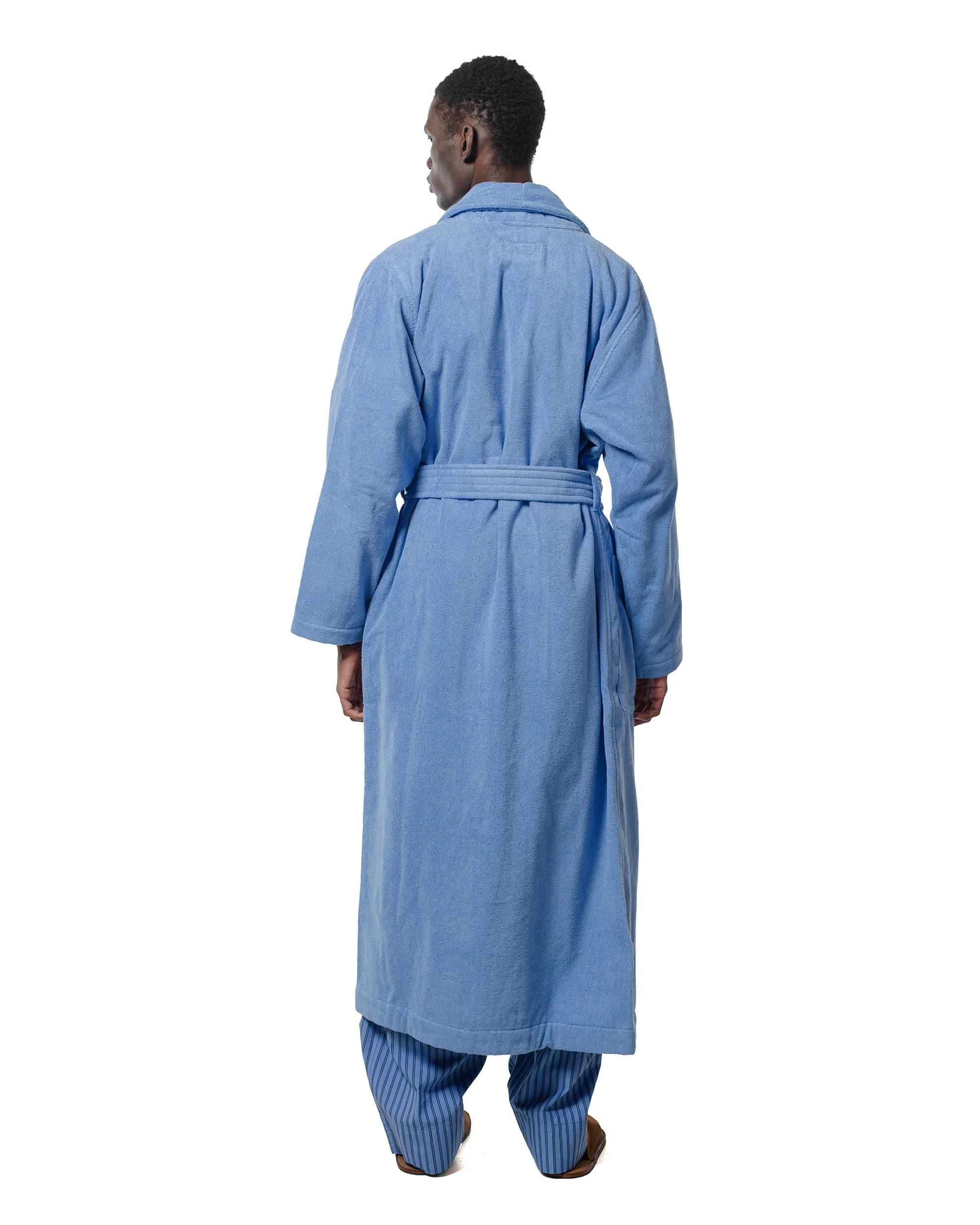 Tekla Terry Classic Bathrobe Clear Blue - Image 4