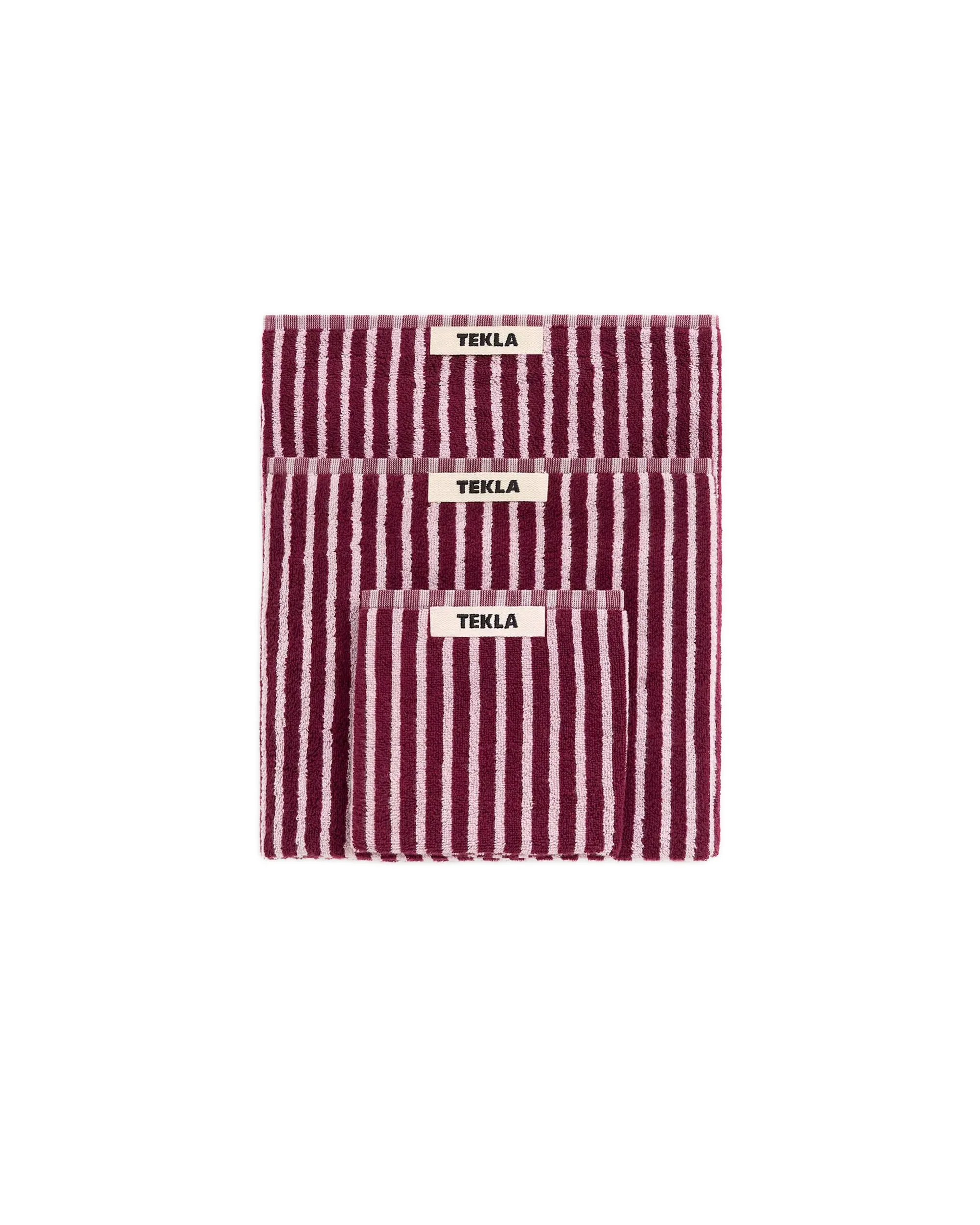 Tekla Terry Washcloth Red & Rose