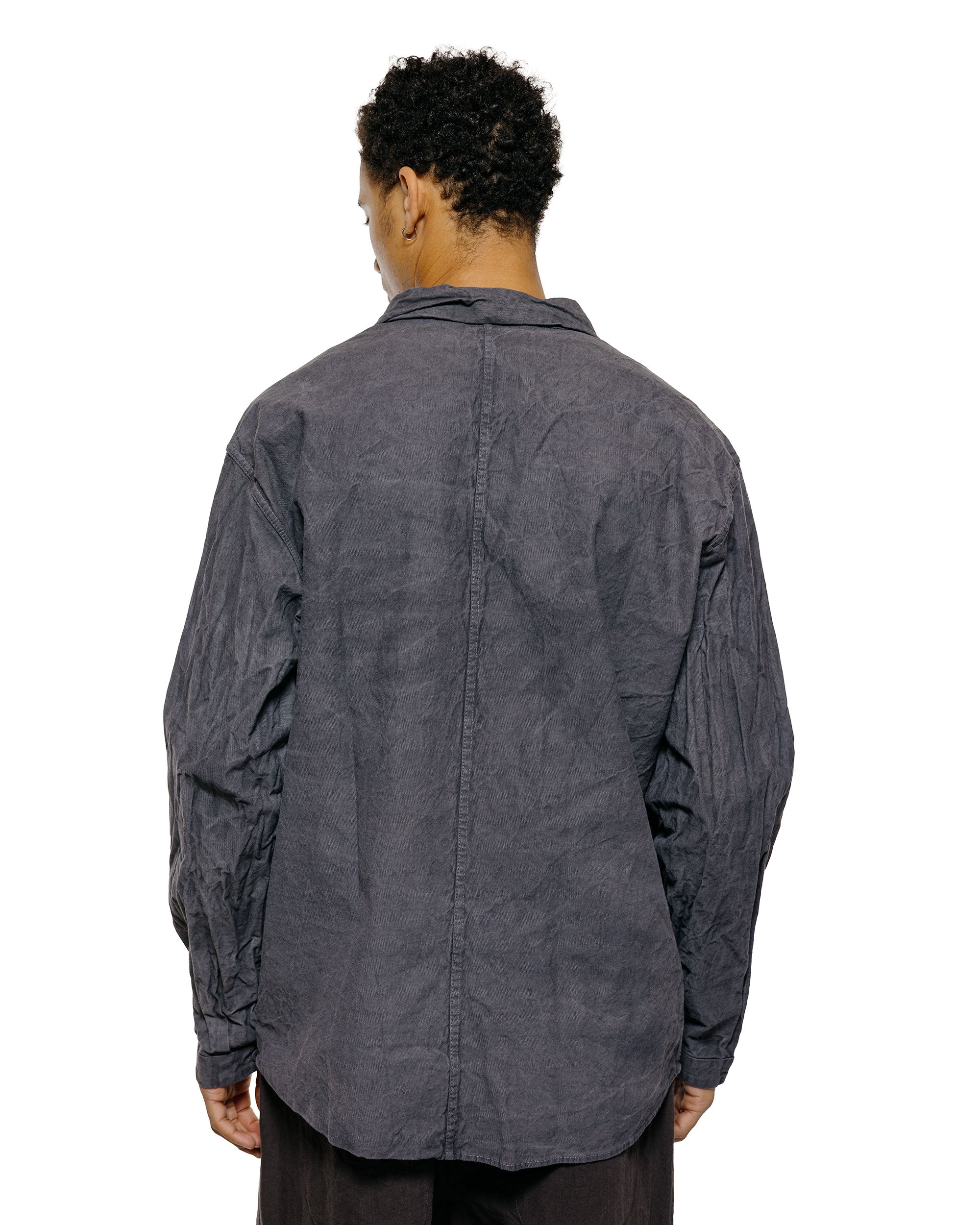 Tender Type 401 Pleat Pocket Shirt Cotton Drop Cloth Grey Logwood - Image 3
