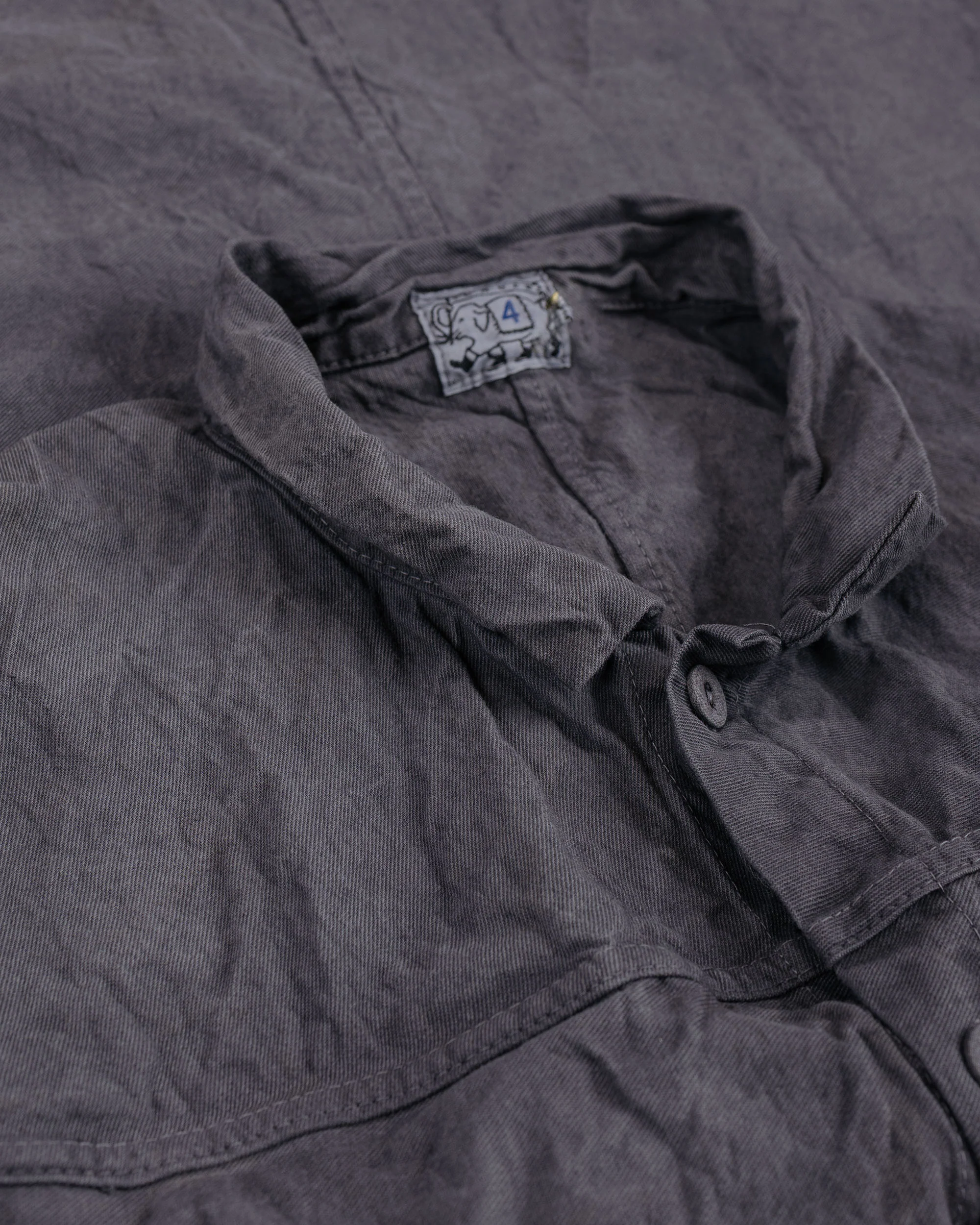 Tender Type 401 Pleat Pocket Shirt Cotton Drop Cloth Grey Logwood - Image 5