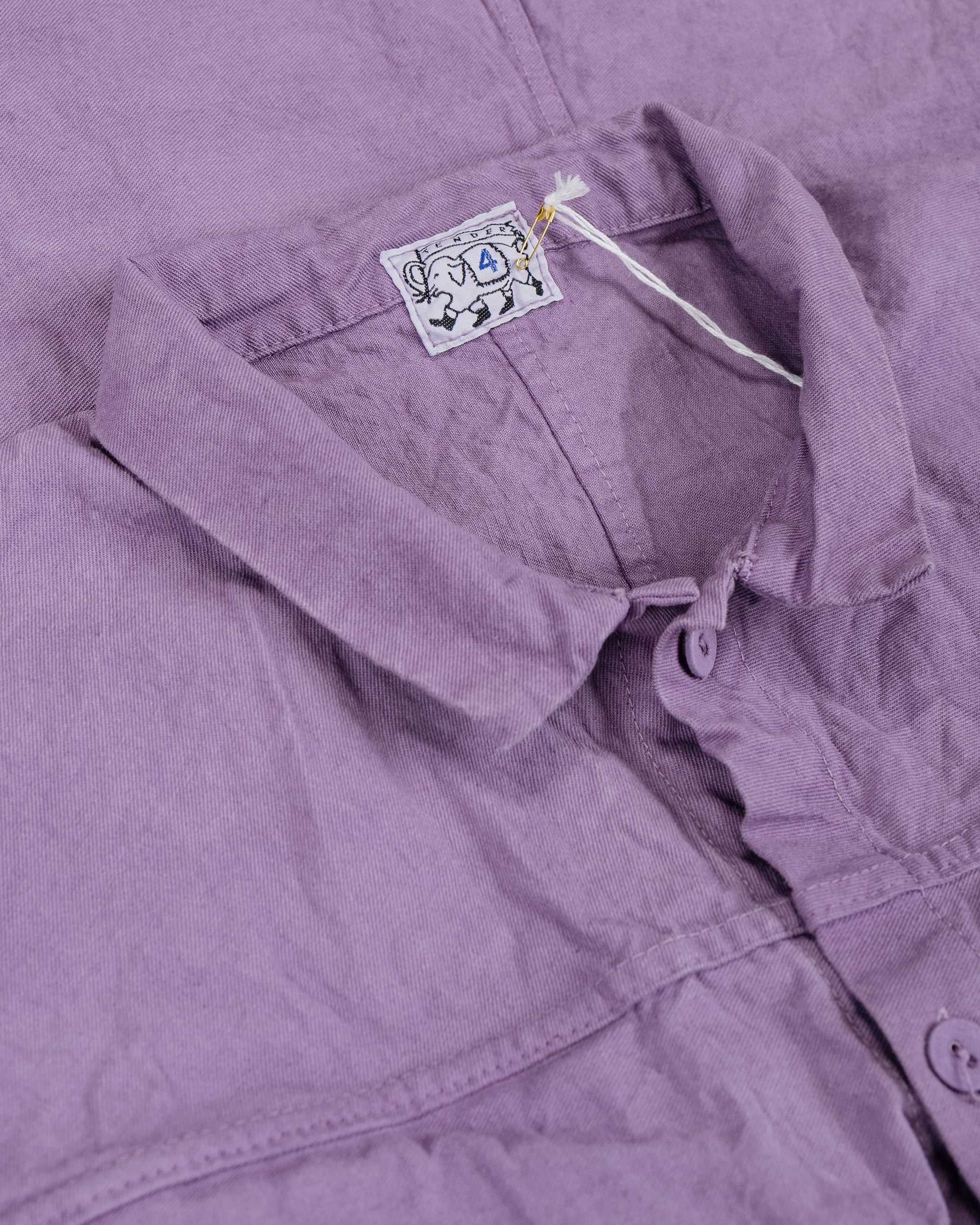 Tender Type 401 Pleat Pocket Shirt Cotton Drop Cloth Purple Logwood - Image 5