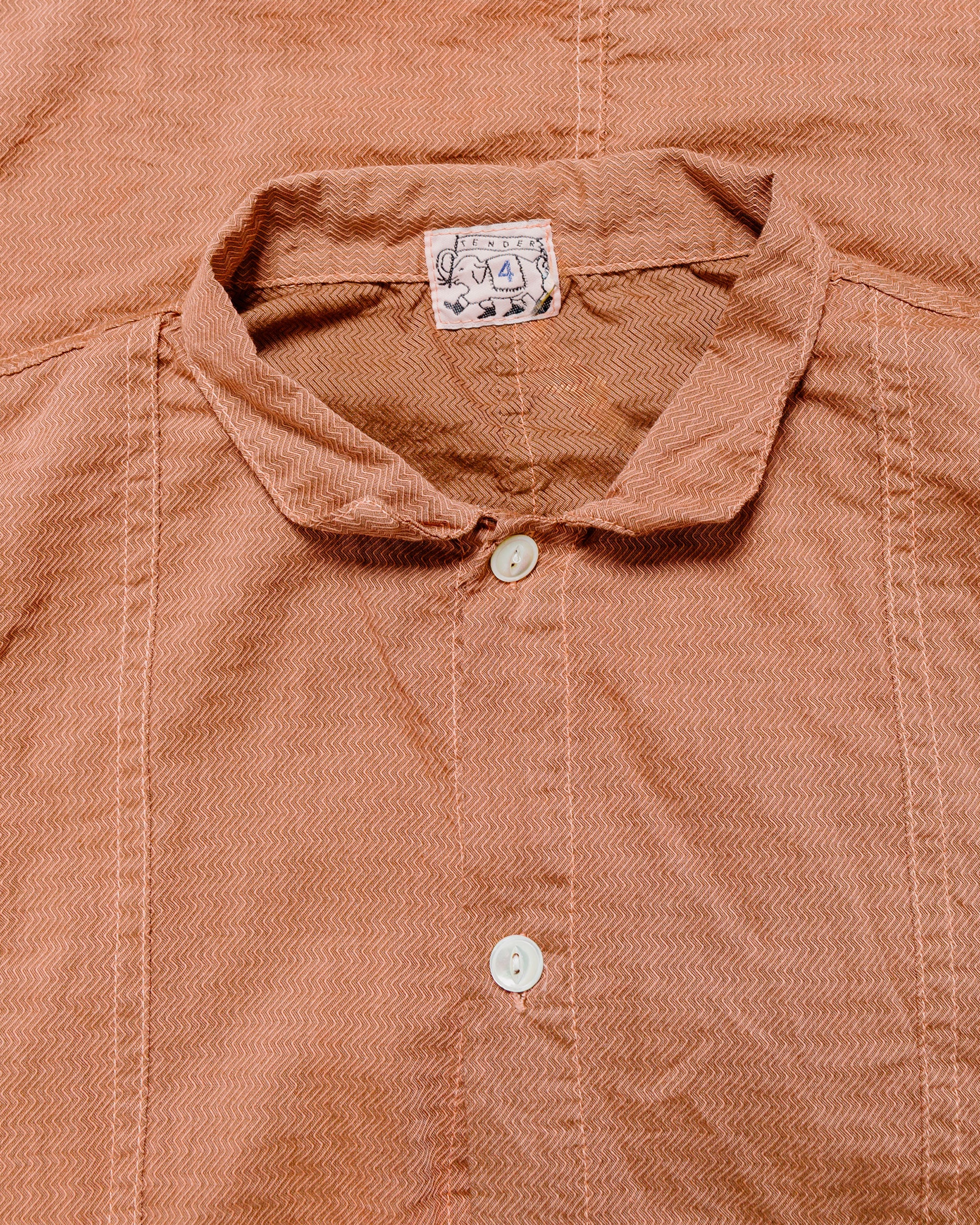 Tender Type 439 Stole Pocket Butterfly Shirt Thunderbolt Cotton Cambric Turkey Red Dyed - Image 5