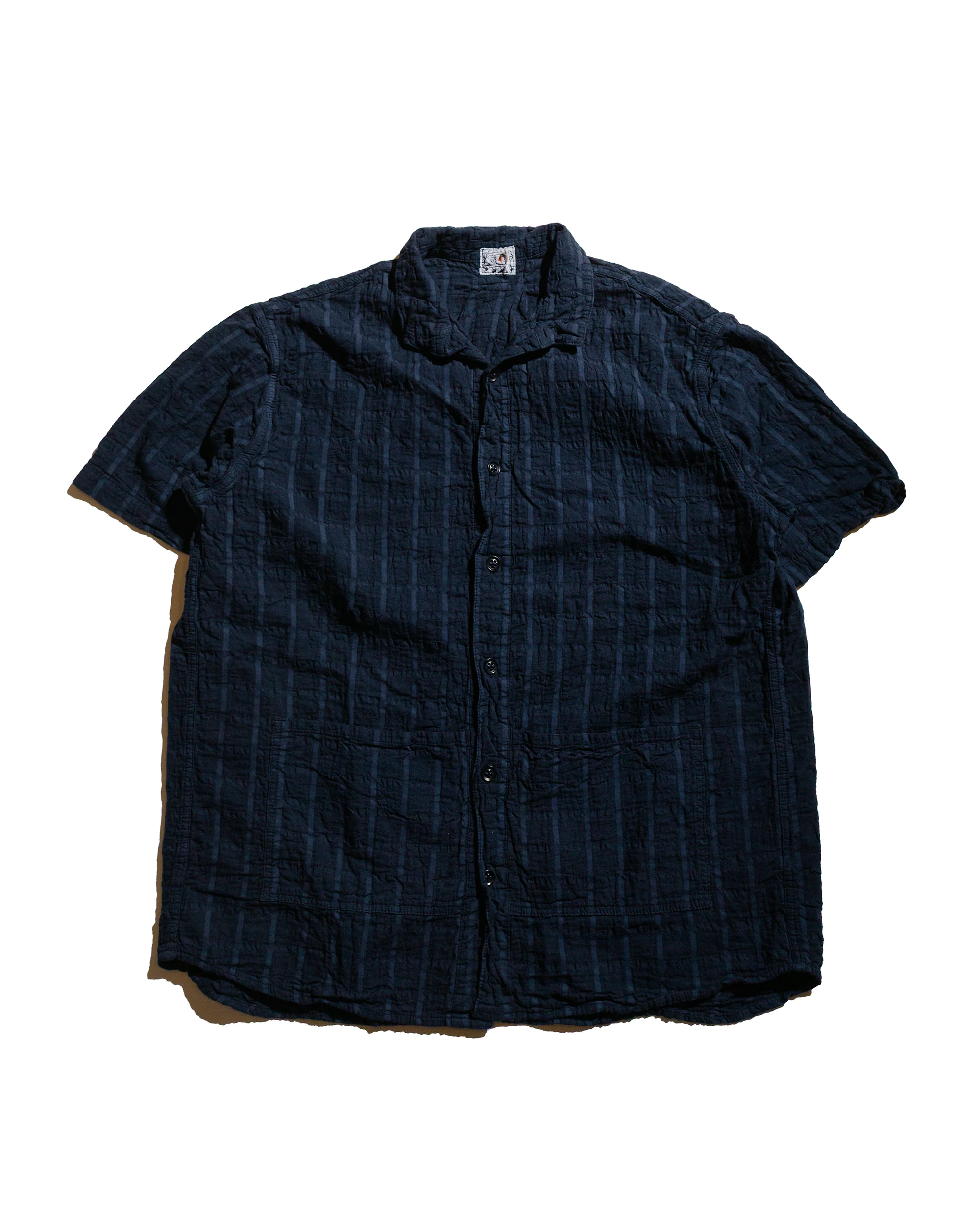 Tender Type 469 Short Sleeve Flipped Collar Shirt Airbag Cambric Hadal Blue