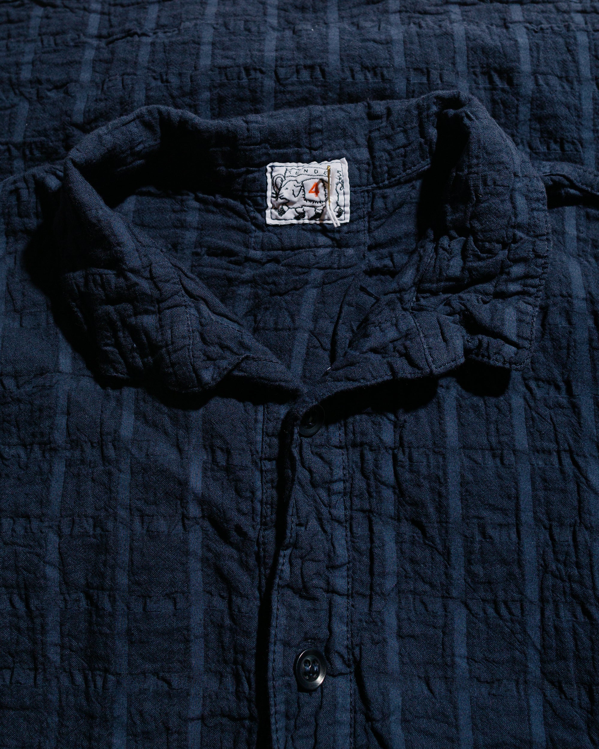 Tender Type 469 Short Sleeve Flipped Collar Shirt Airbag Cambric Hadal Blue - Image 5