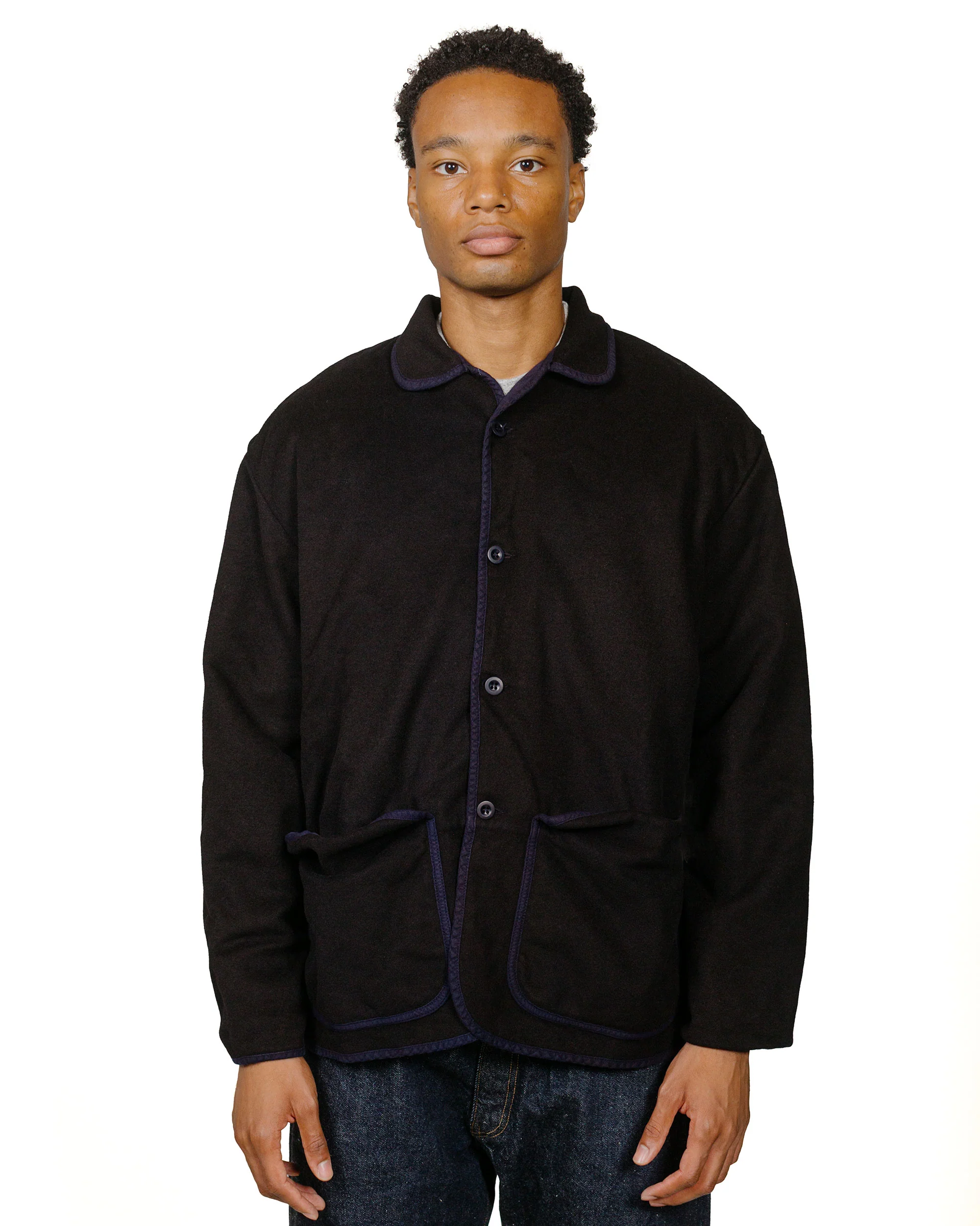 Tender Type 942 Lobster Tail Jacket Black Wool Baize Hadal Blue - Image 2