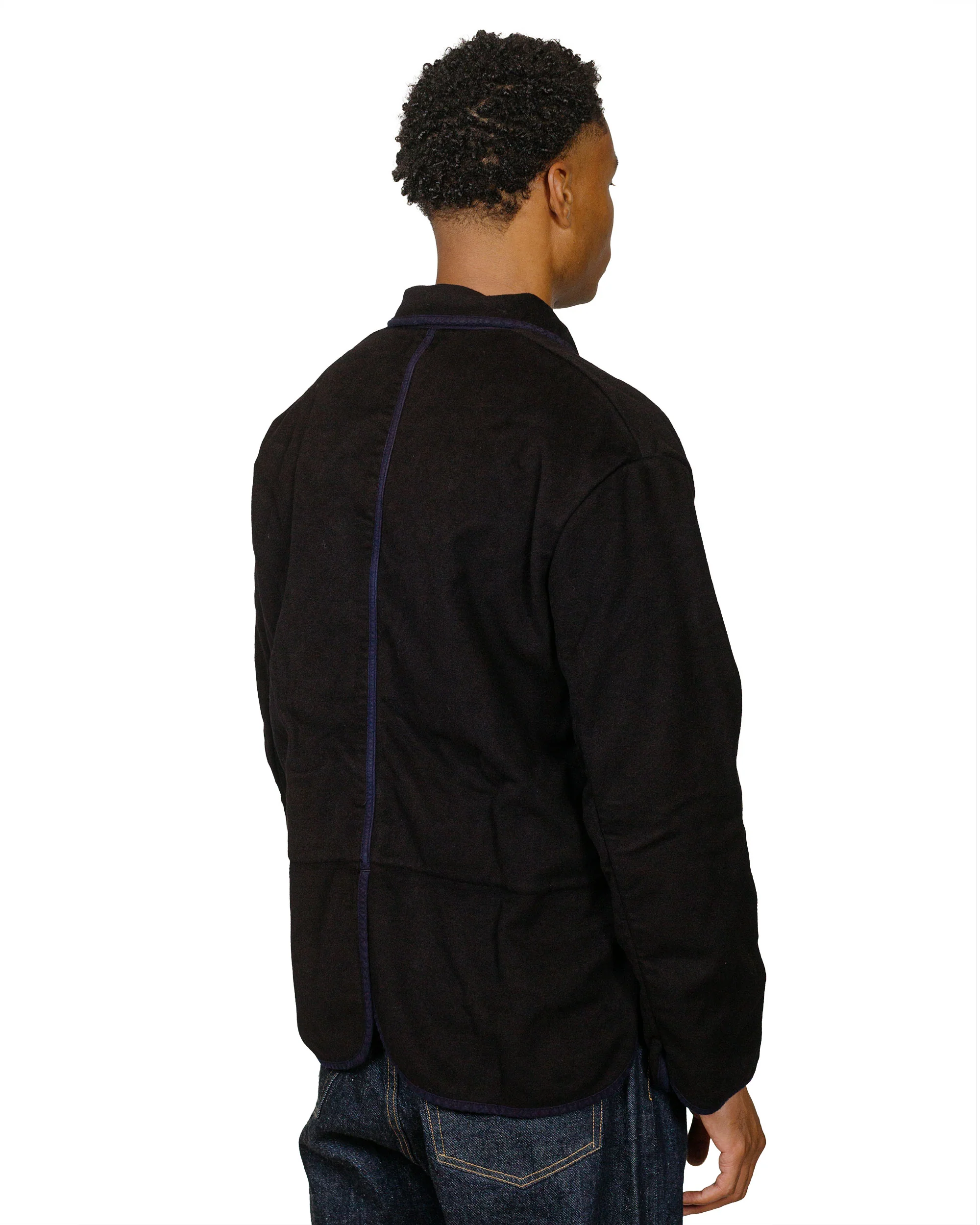 Tender Type 942 Lobster Tail Jacket Black Wool Baize Hadal Blue - Image 3