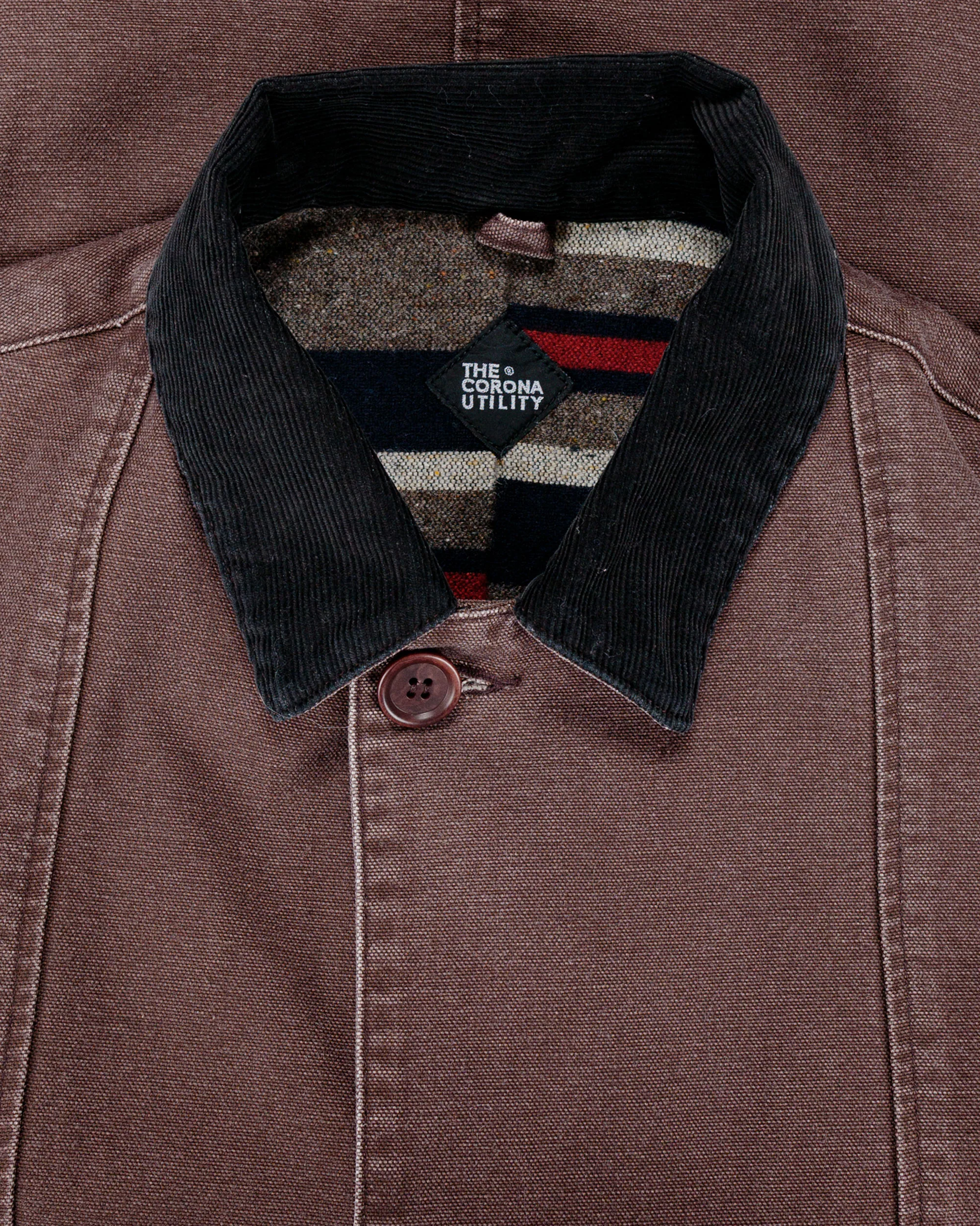 The Corona Utility CJ076 'Utica Field Coat' Cotton Duck Chocolate Brown - Image 5