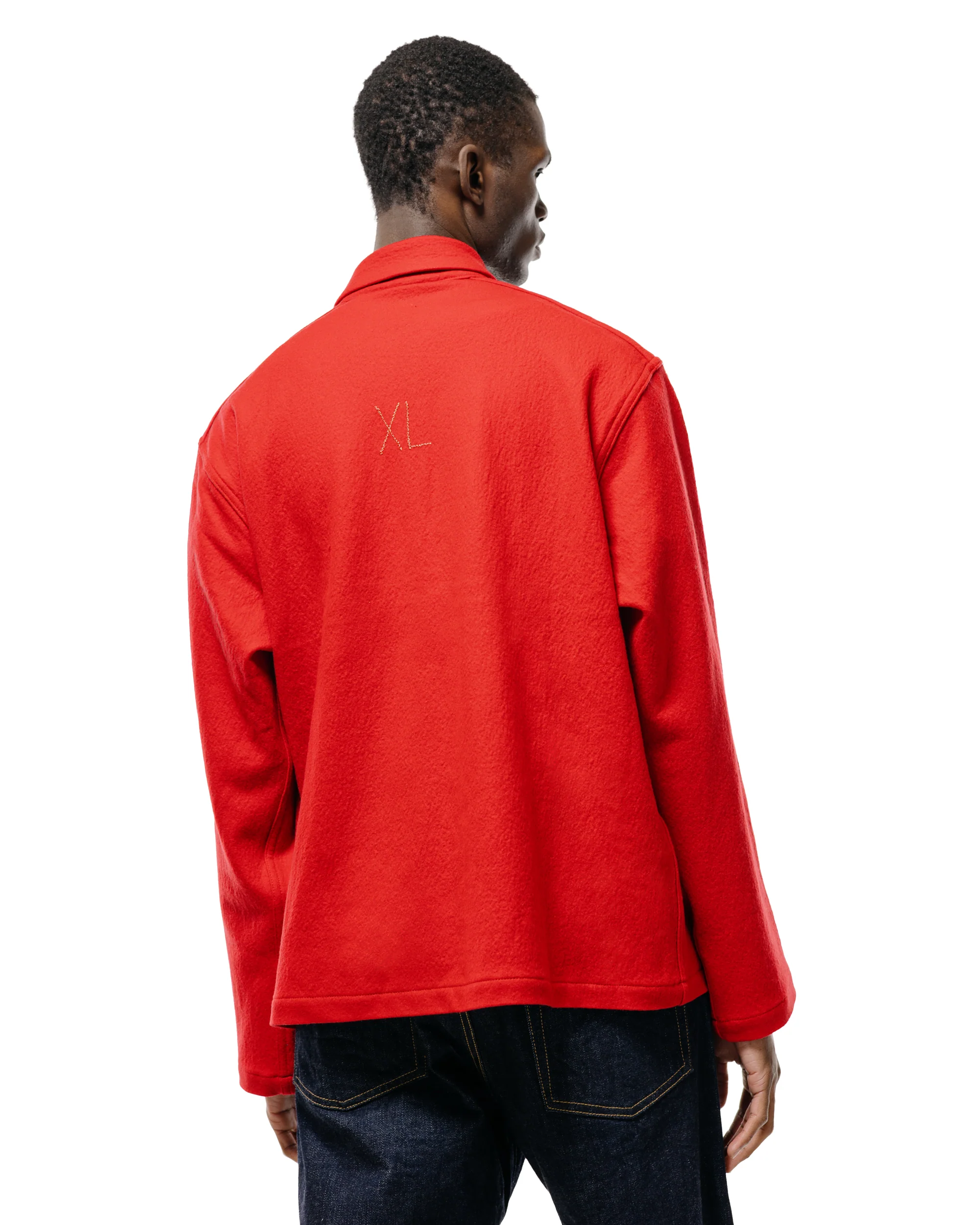 The Corona Utility CSJ006 Half Zip Sailor Jacket Red - Image 3