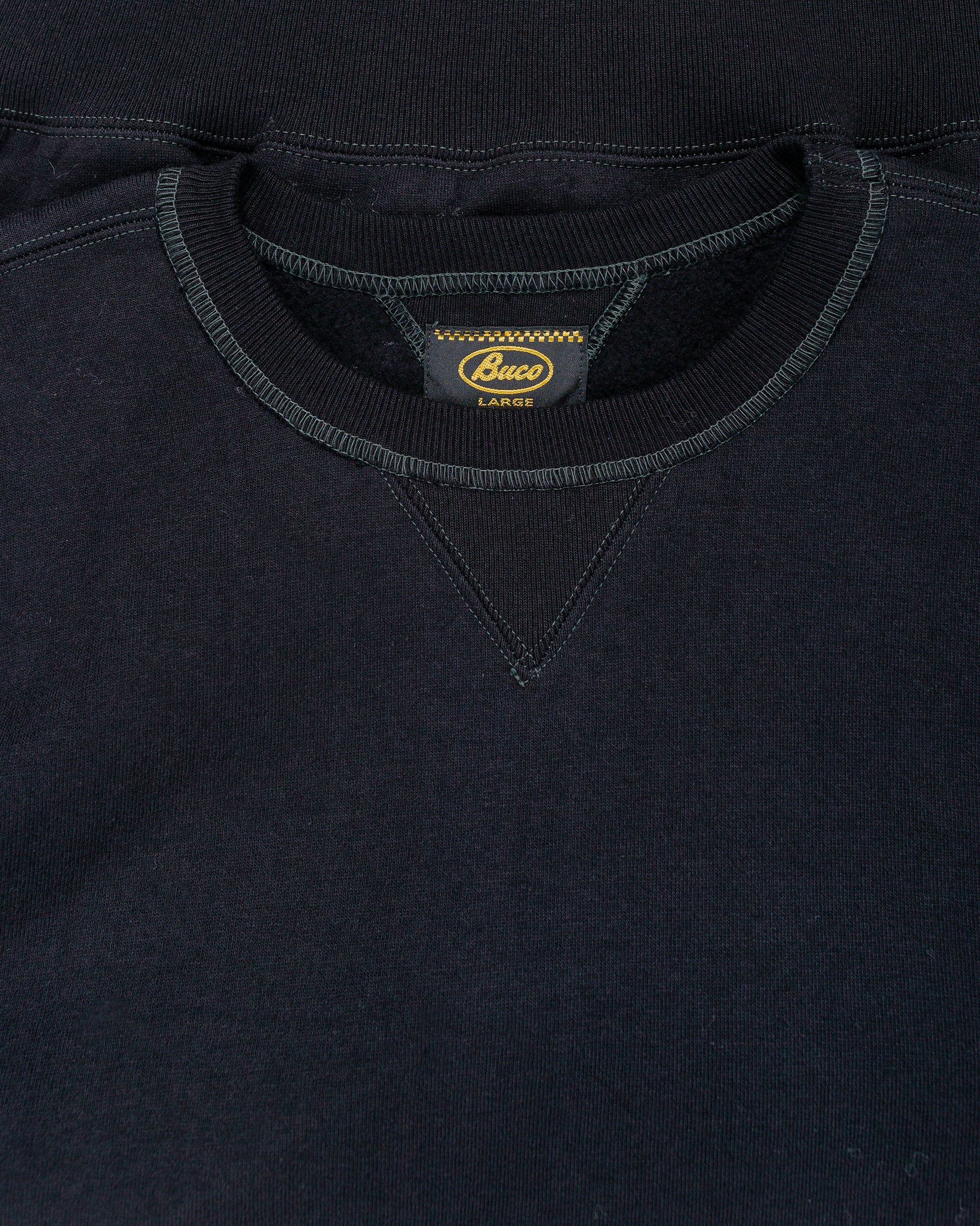 The Real McCoy’s BC25101 Buco Striped-Sleeve Sweatshirt Black Charcoal - Image 5