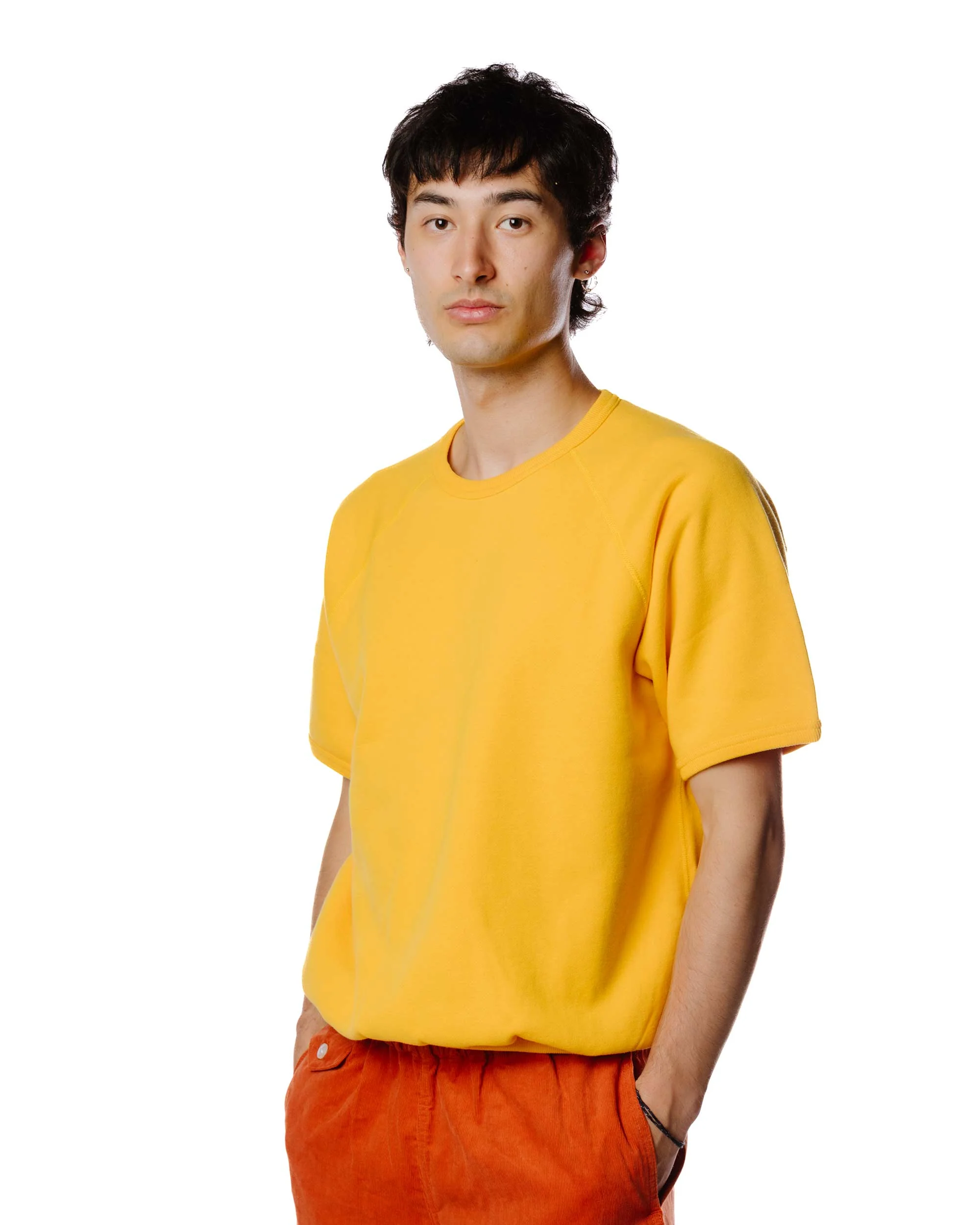 The Real McCoy’s MC20005 9oz. Loopwheel S/S Sweatshirt Yellow - Image 3