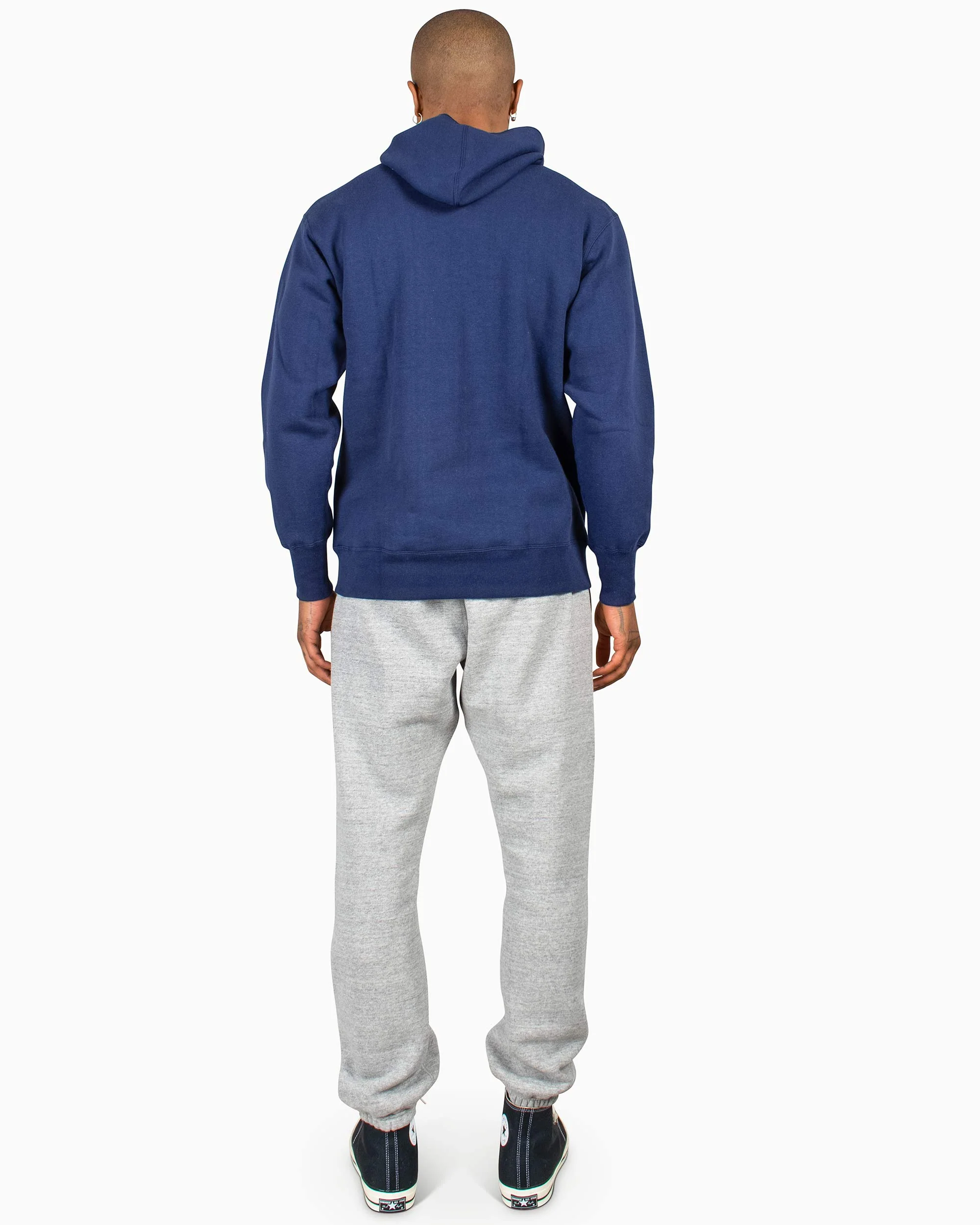 The Real McCoy’s MC22112 Boxing Glove Pocket Hooded Sweatshirt Navy - Image 3