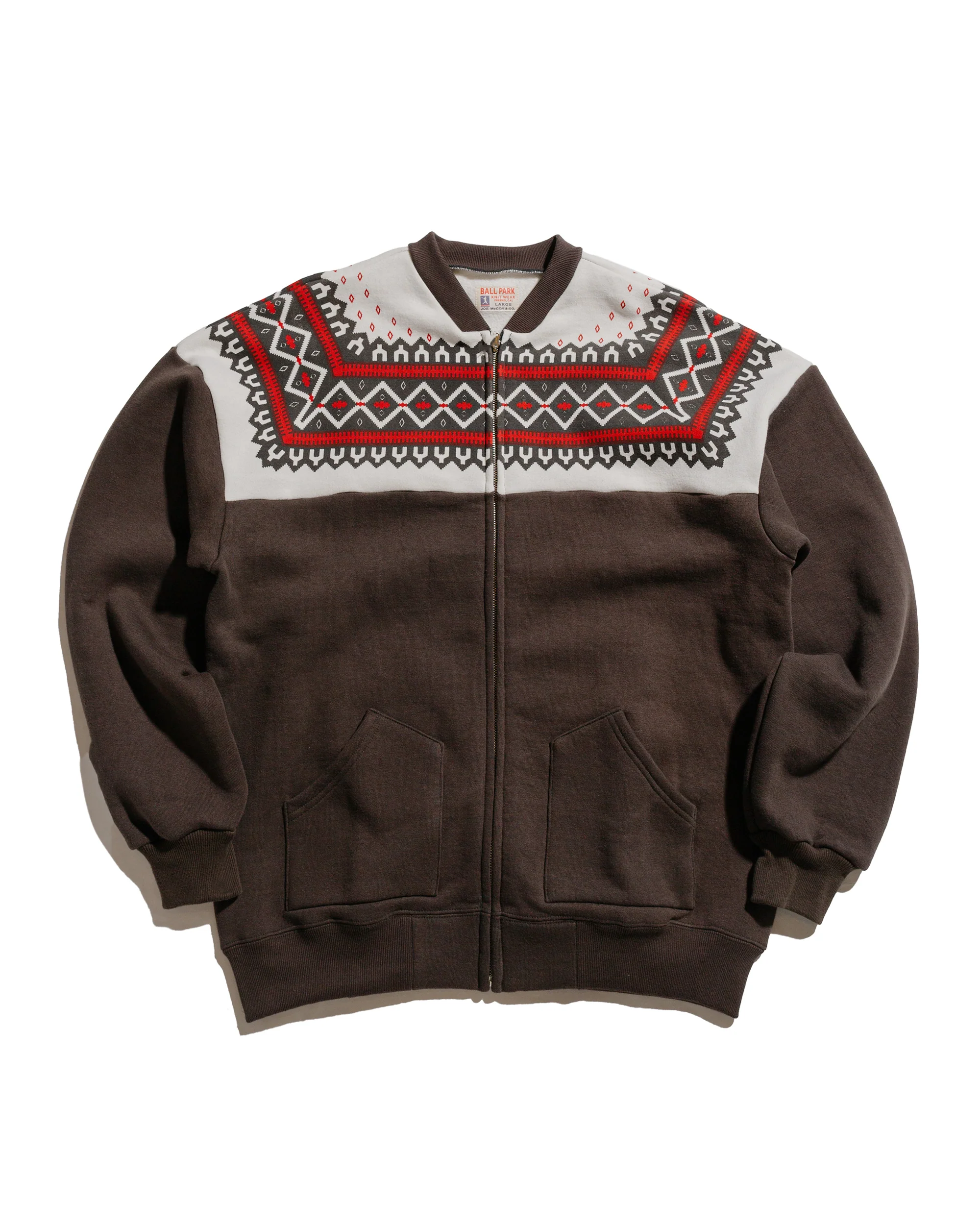The Real McCoy’s MC24112 Printed Snow Pattern F/Z Sweatshirt Charcoal
