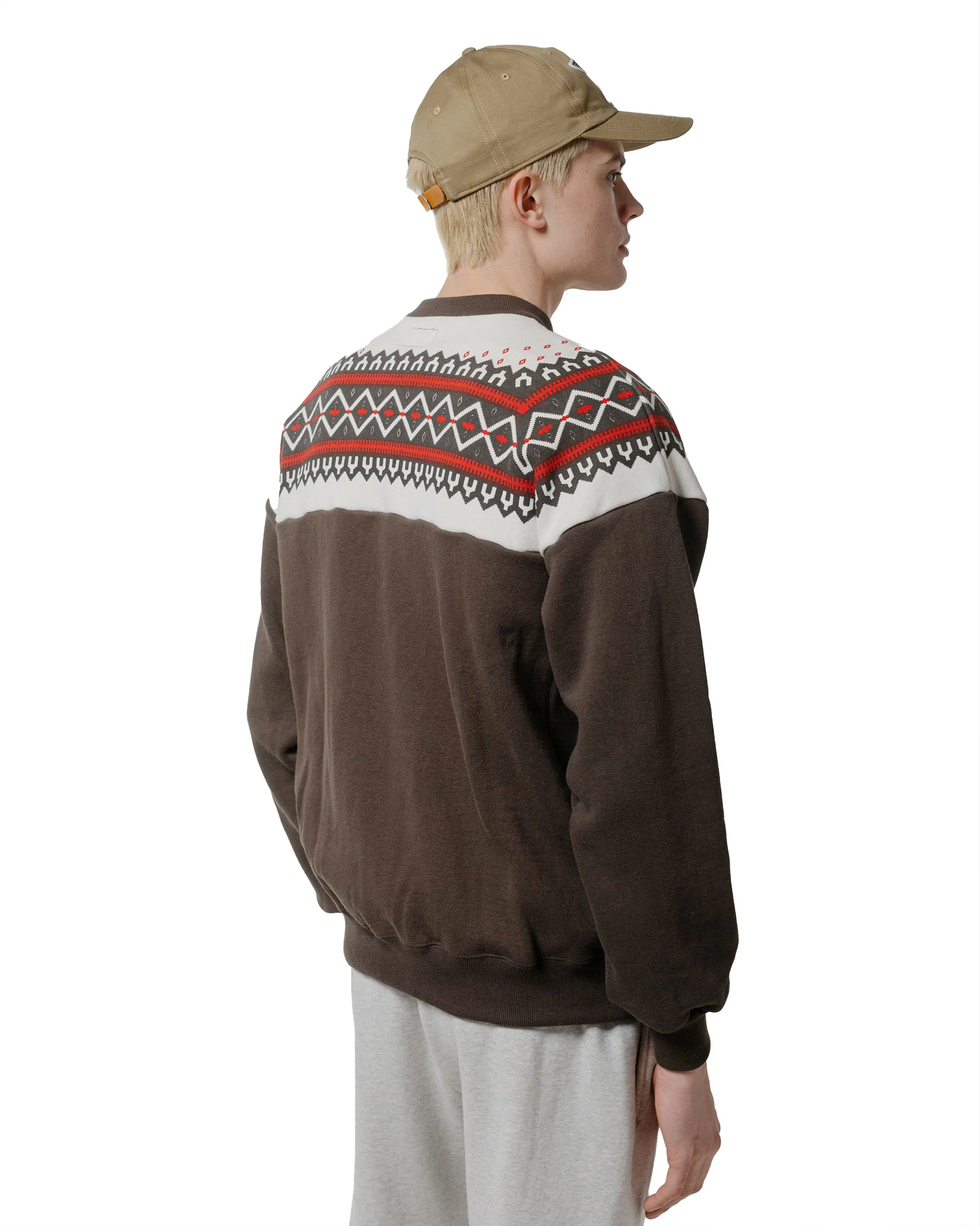The Real McCoy’s MC24112 Printed Snow Pattern F/Z Sweatshirt Charcoal - Image 3