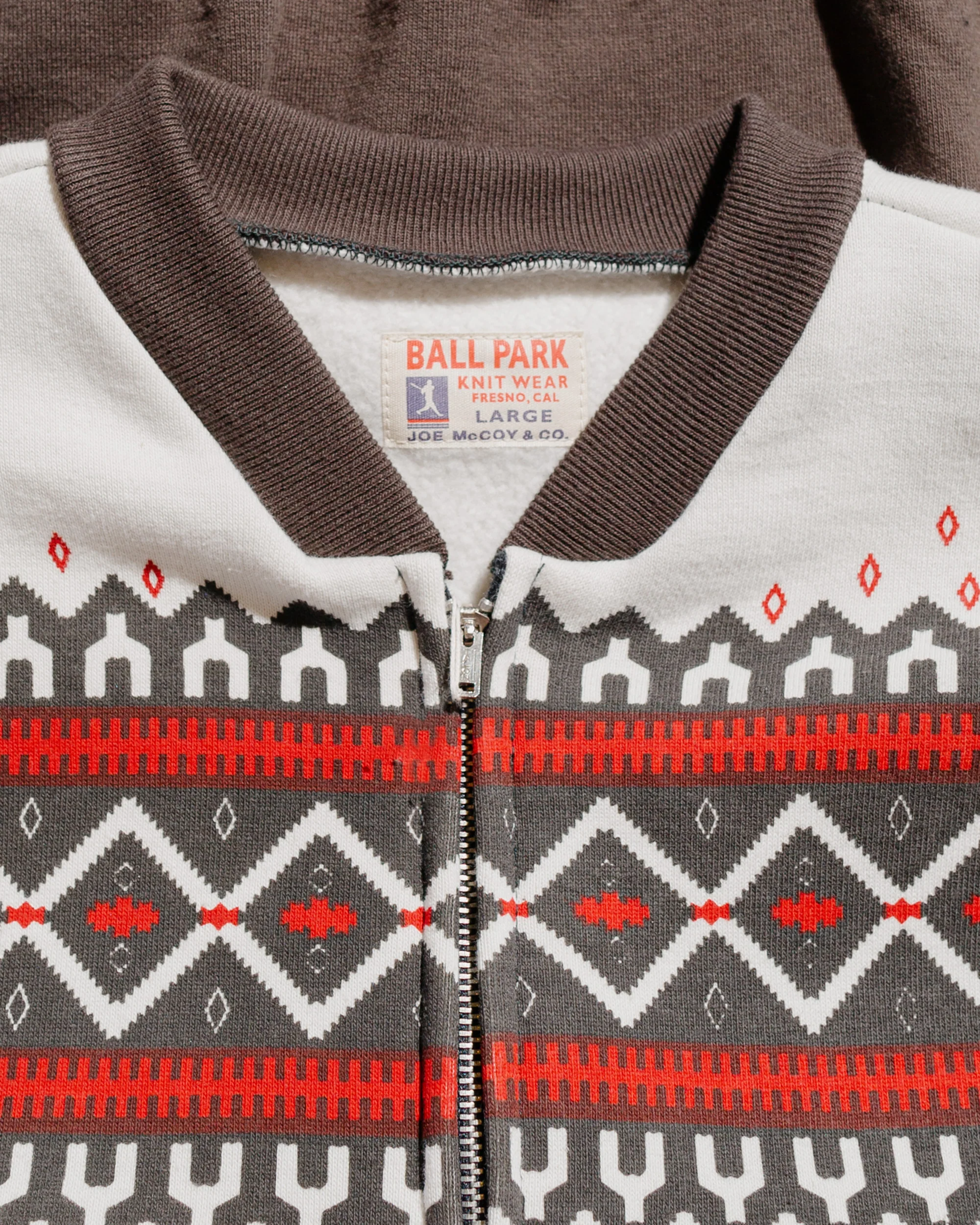 The Real McCoy’s MC24112 Printed Snow Pattern F/Z Sweatshirt Charcoal - Image 5